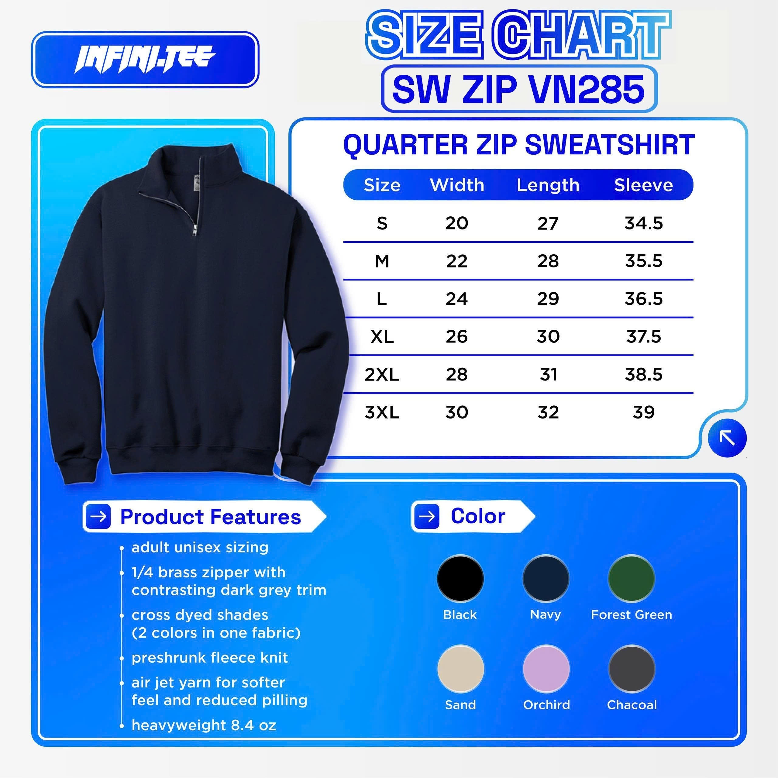 Custom Printing - Quartar Zip Sweatshirt VN285