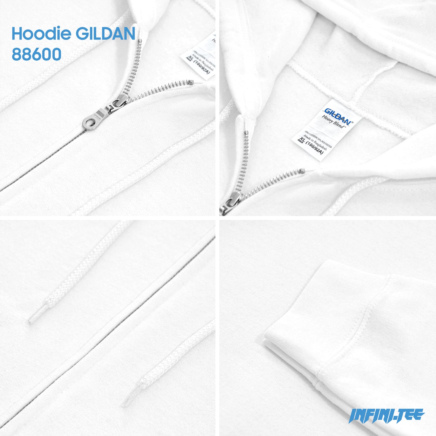 HOODIE 88600 GILDAN - WHITE
