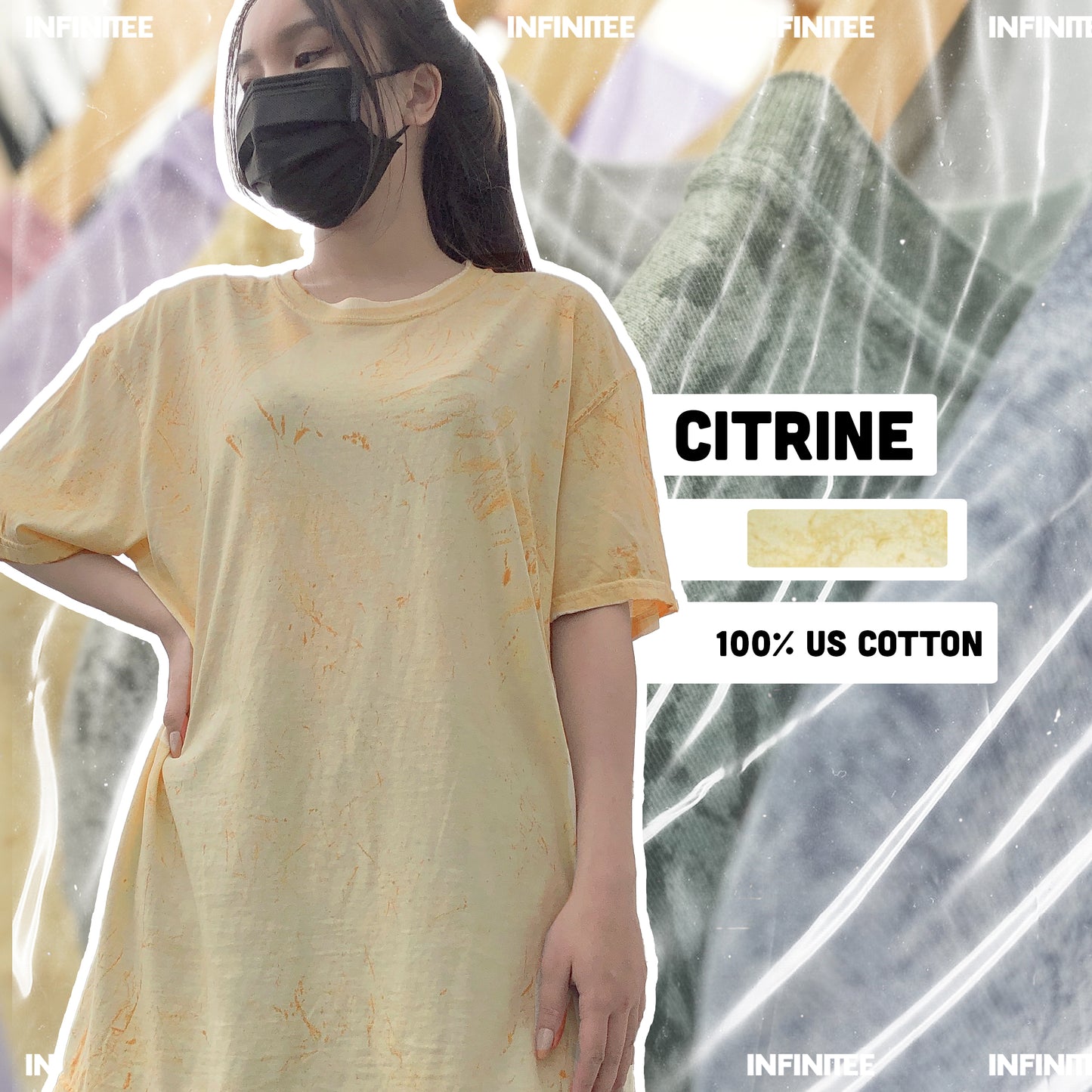 Áo loang Tie-dye 100% US Cotton - CITRINE