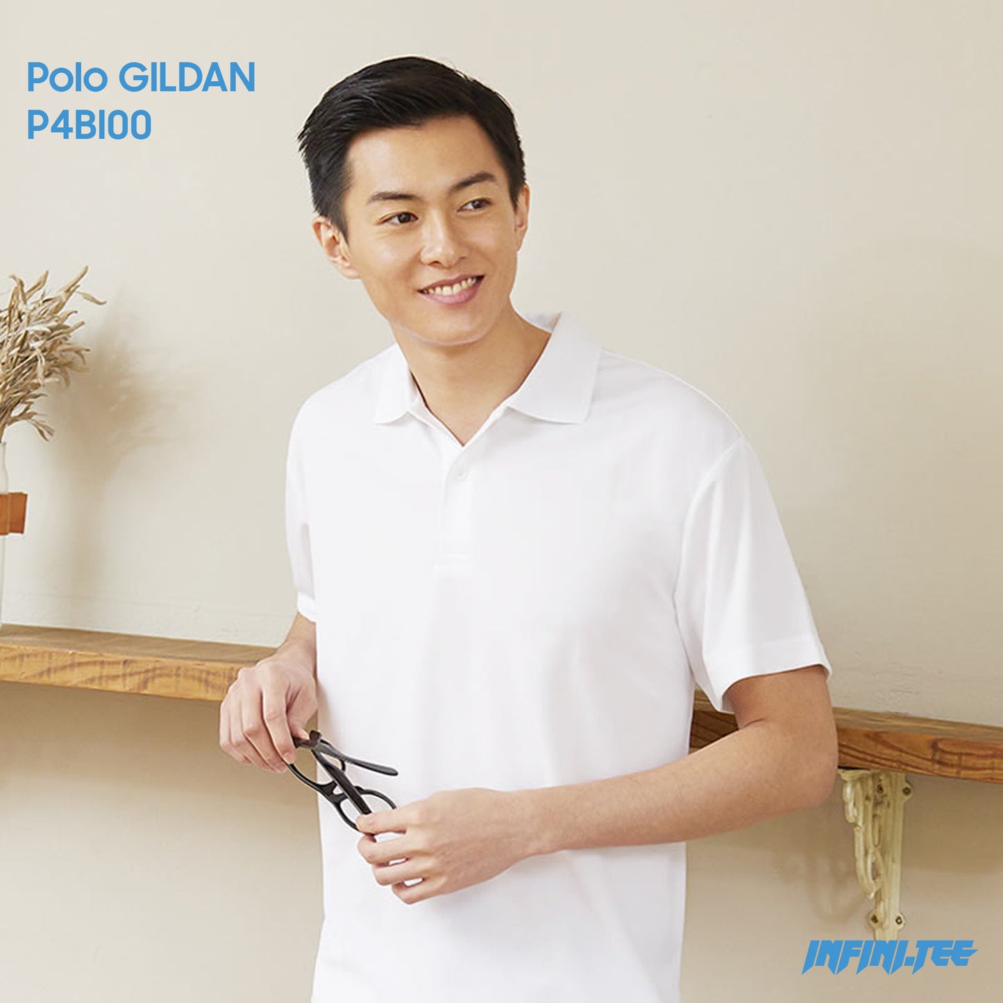 POLO Sport Performance P4BI00 GILDAN - WHITE