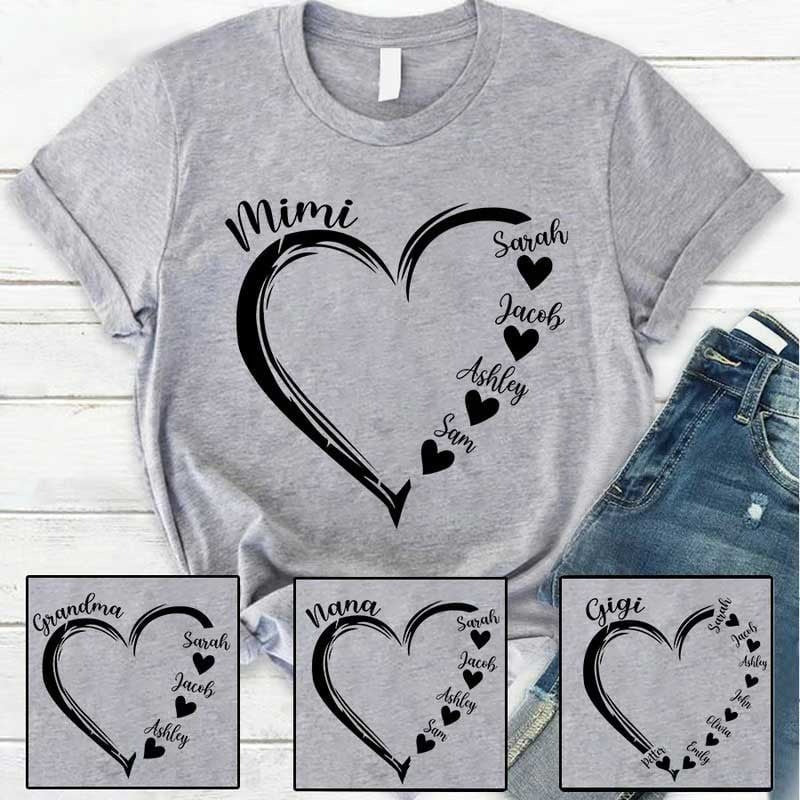 Custom T-Shirt Heart, Gildan Soft Style and Premimu, Unisex