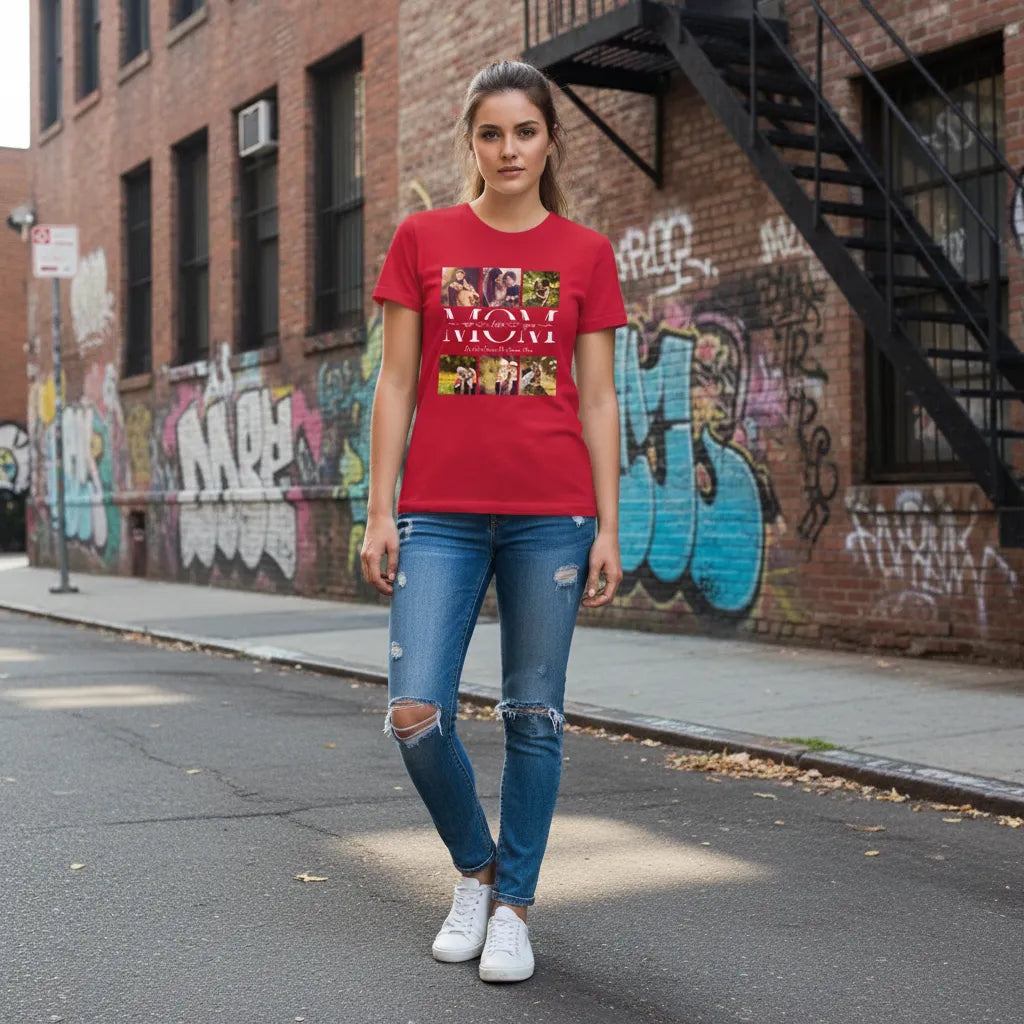 Áo thun Custom Photo Mom – Personalized Mother’s Day Gift – “We Love You Mom”