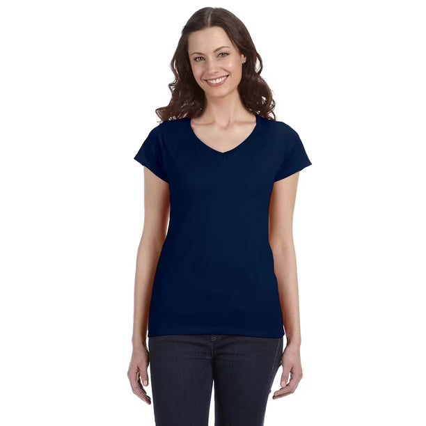 Unisex Blank Ladies V-Neck T-Shirt, Gildan 63V00L