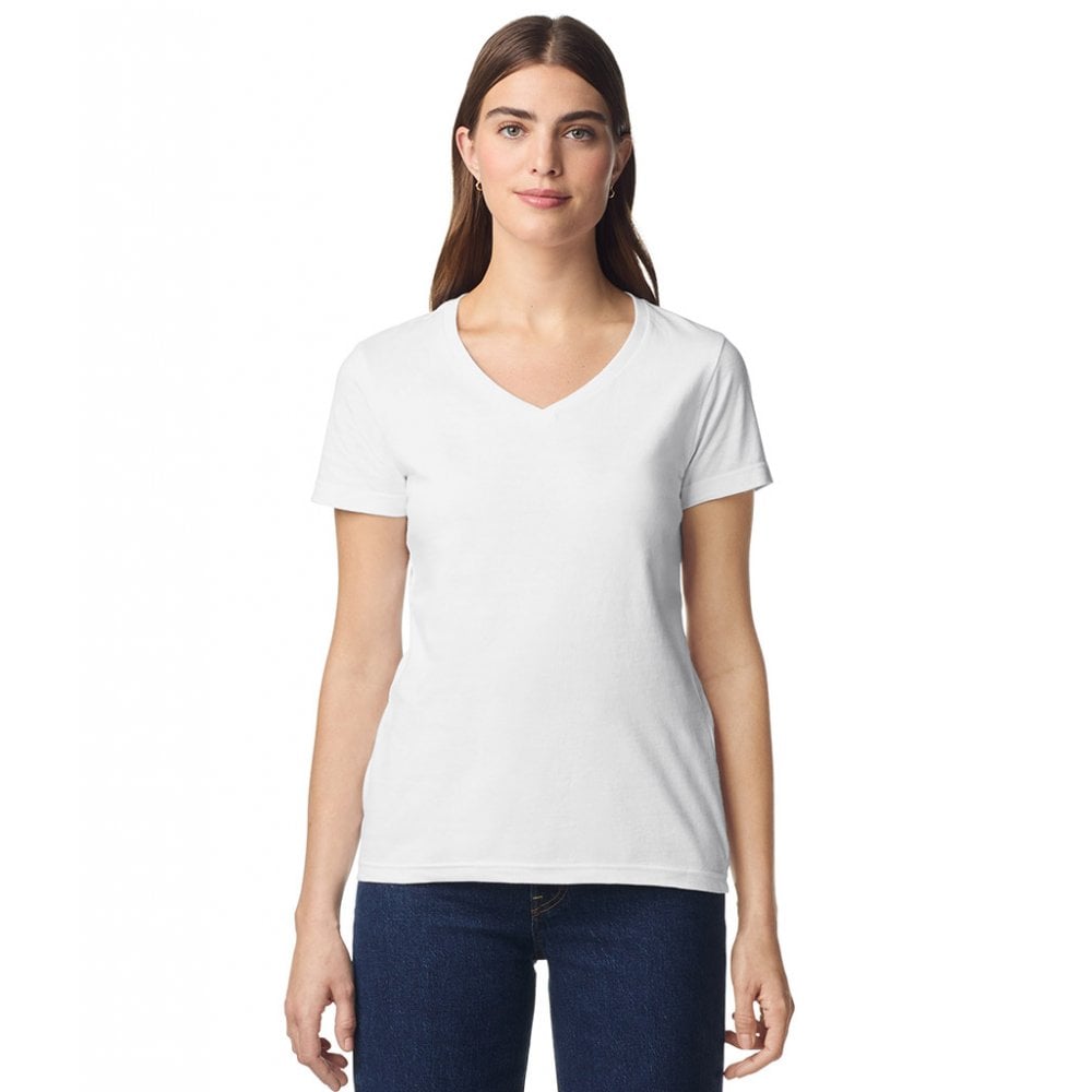Unisex Blank Ladies V-Neck T-Shirt, Gildan 63V00L