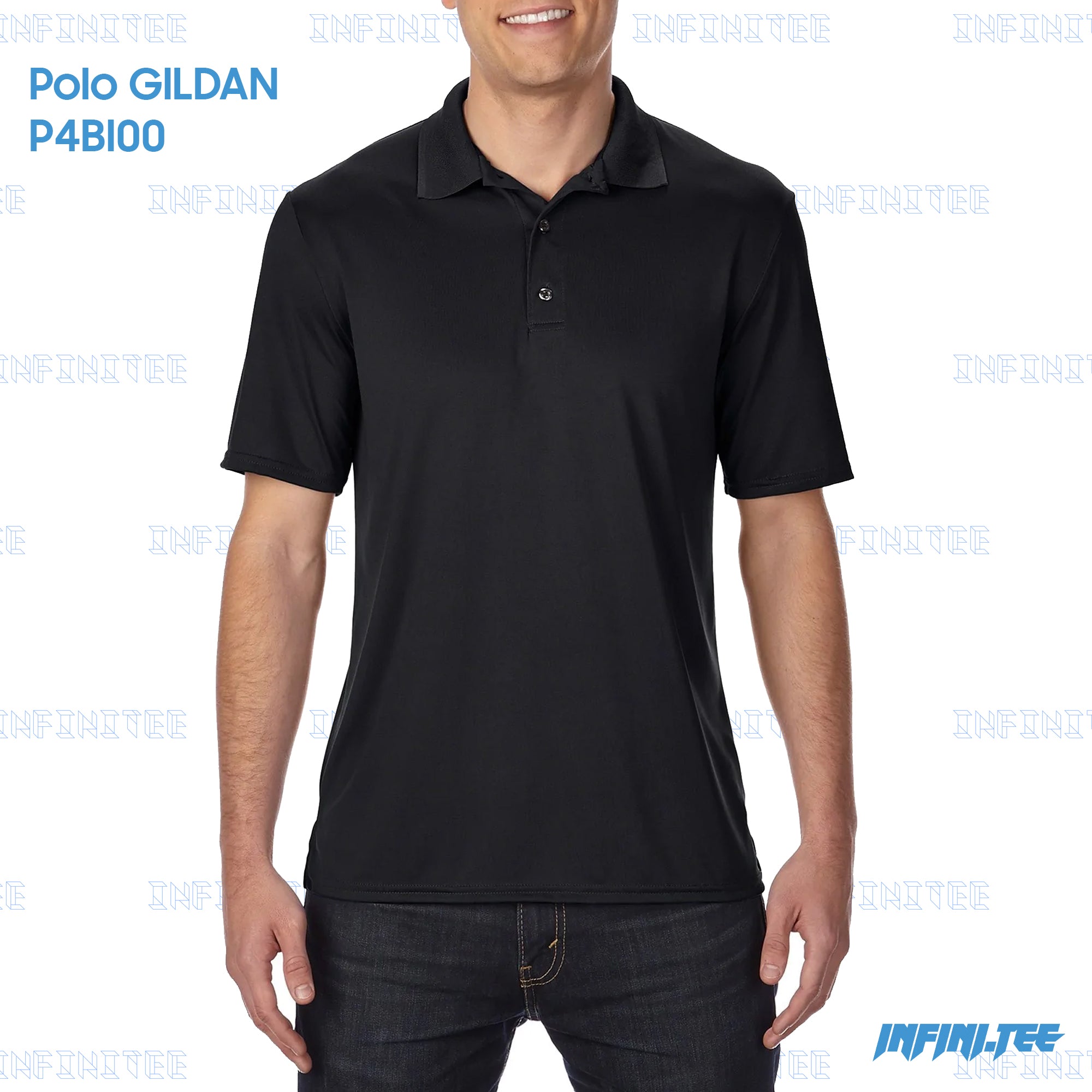 POLO Sport Performance P4BI00 GILDAN - BLACK