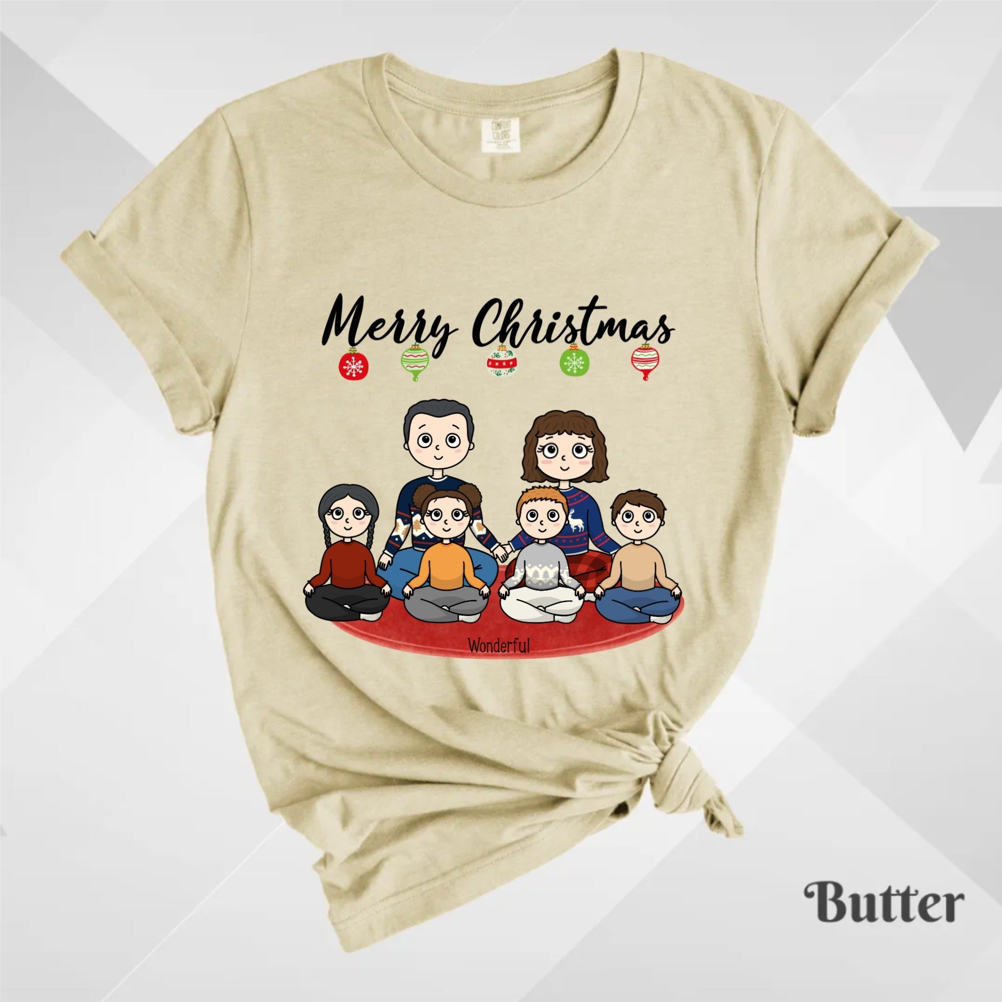 Custom T-Shirt, Comfort Colors® 1717 - Merry Christmas From The Family