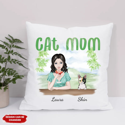Eco Pillow Artwork - Cat Mom (Frontal)