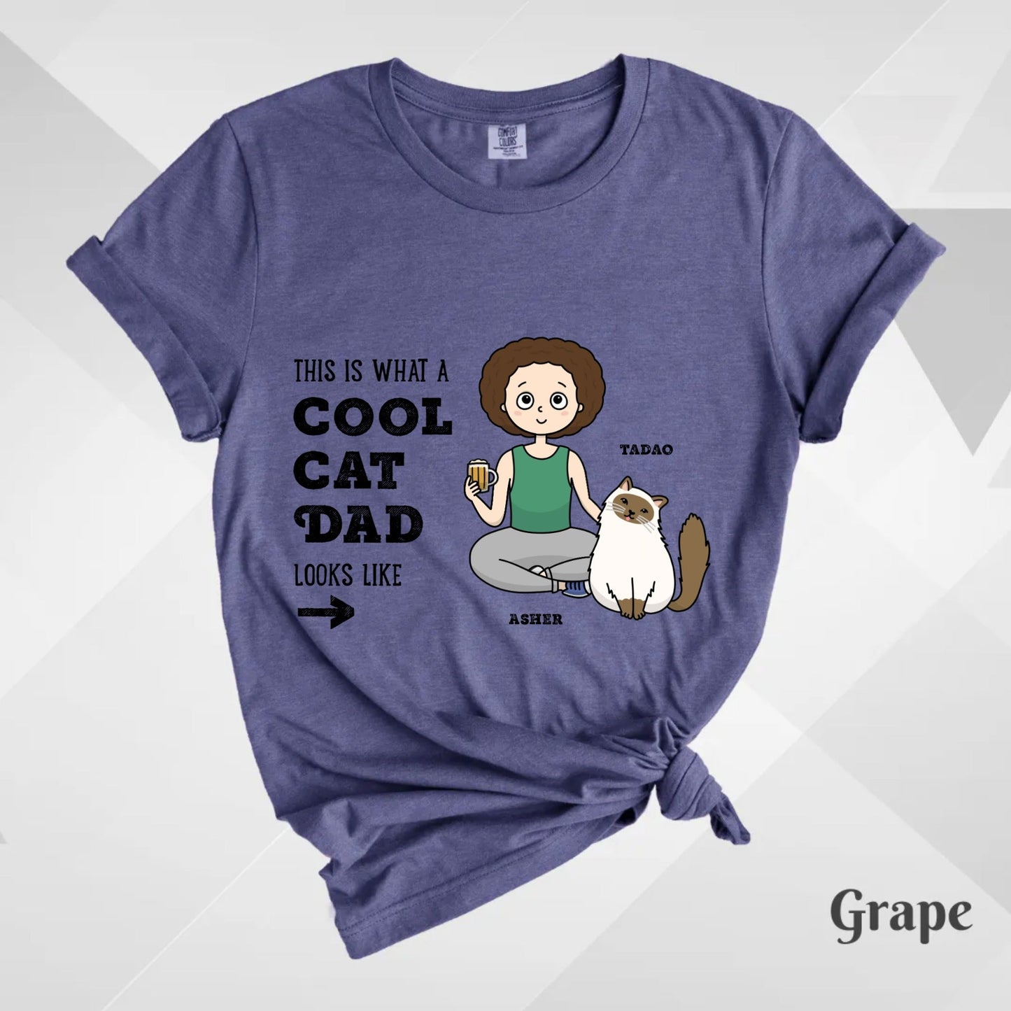 Custom T-Shirt, Comfort Colors® 1717 - This Is What A Cool Cat Dad Looks Like