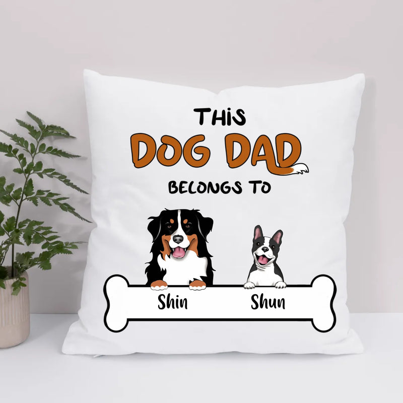 Eco Pillow Custom - This dog dad/mom belongs to (Frontal)