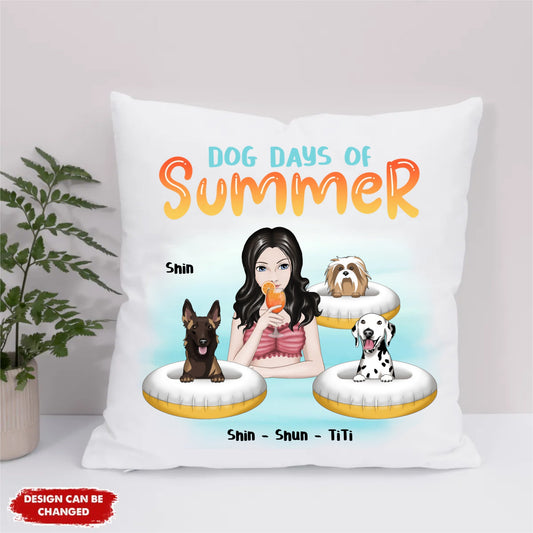 Eco Pillow Artwork - Dog days of summer - Female Frontal - Full Color