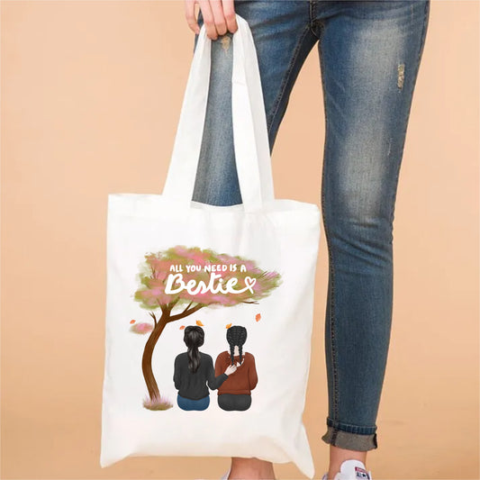 Basic Eco Bag Custom, All you need is a bestie, Valentine Gifts