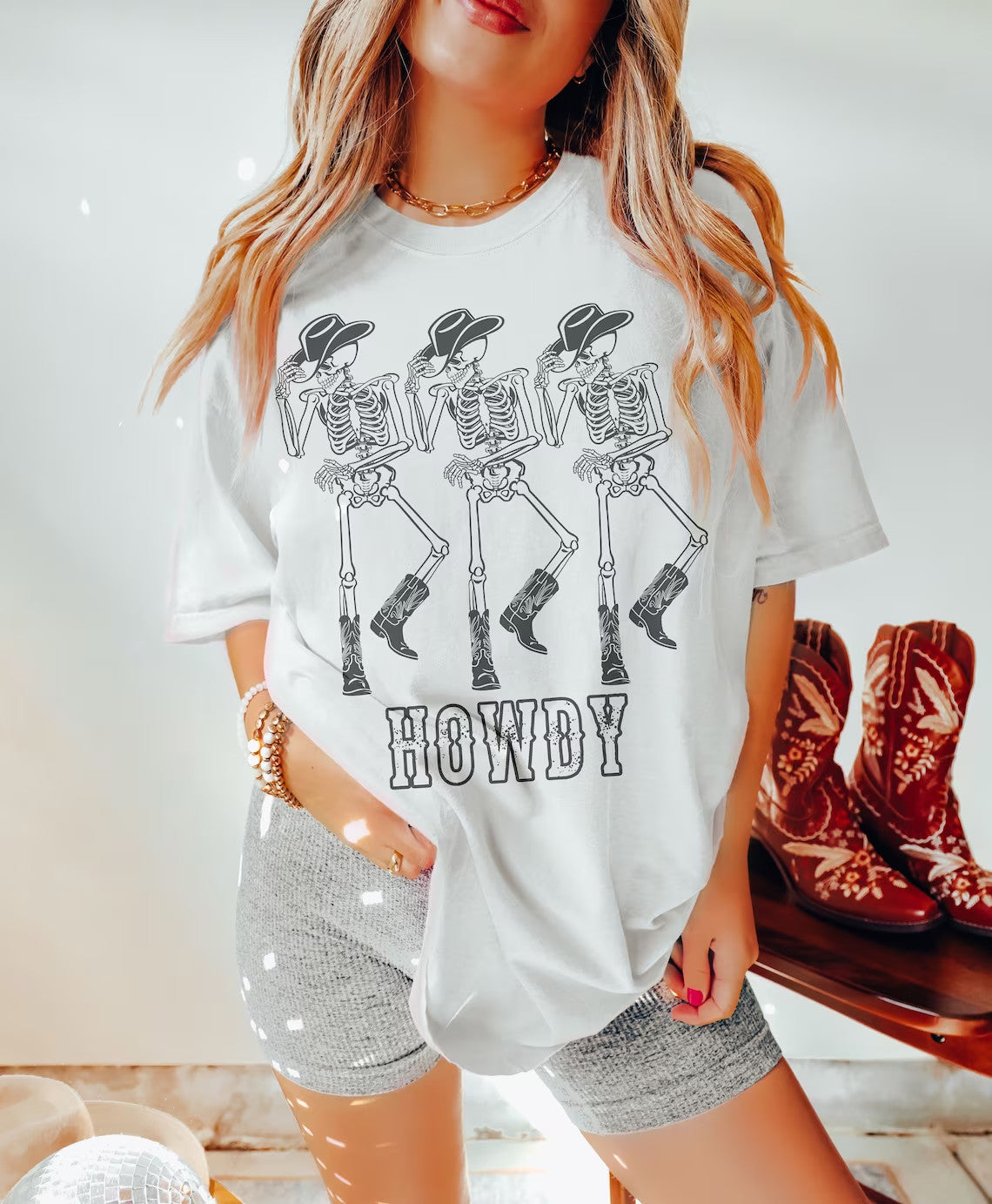 Skeleton Cowboy Tee, Comfort Colors® 1717, Oversized Tee