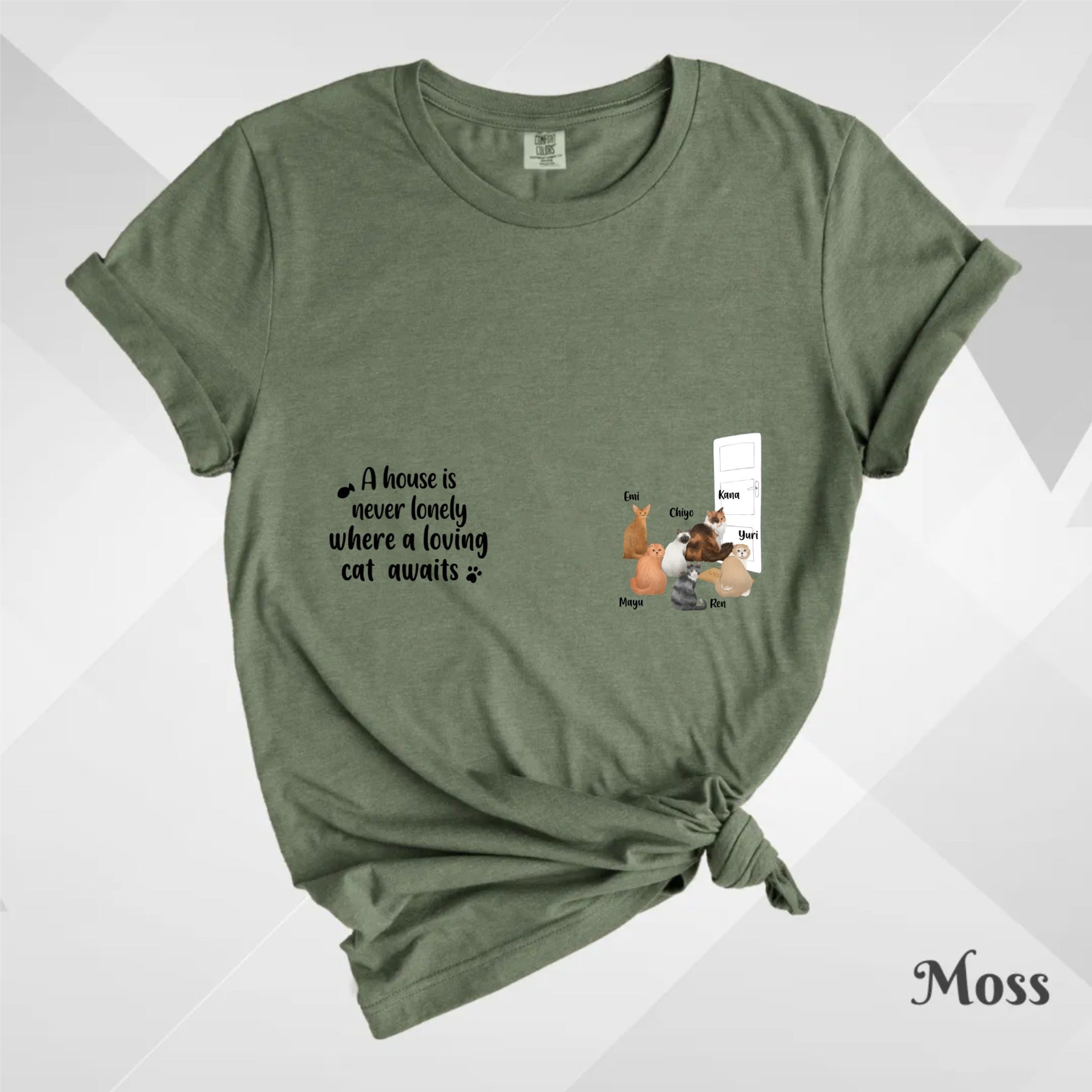 Custom T-Shirt, Comfort Colors® 1717 - A House Is Never Lonely With Cats