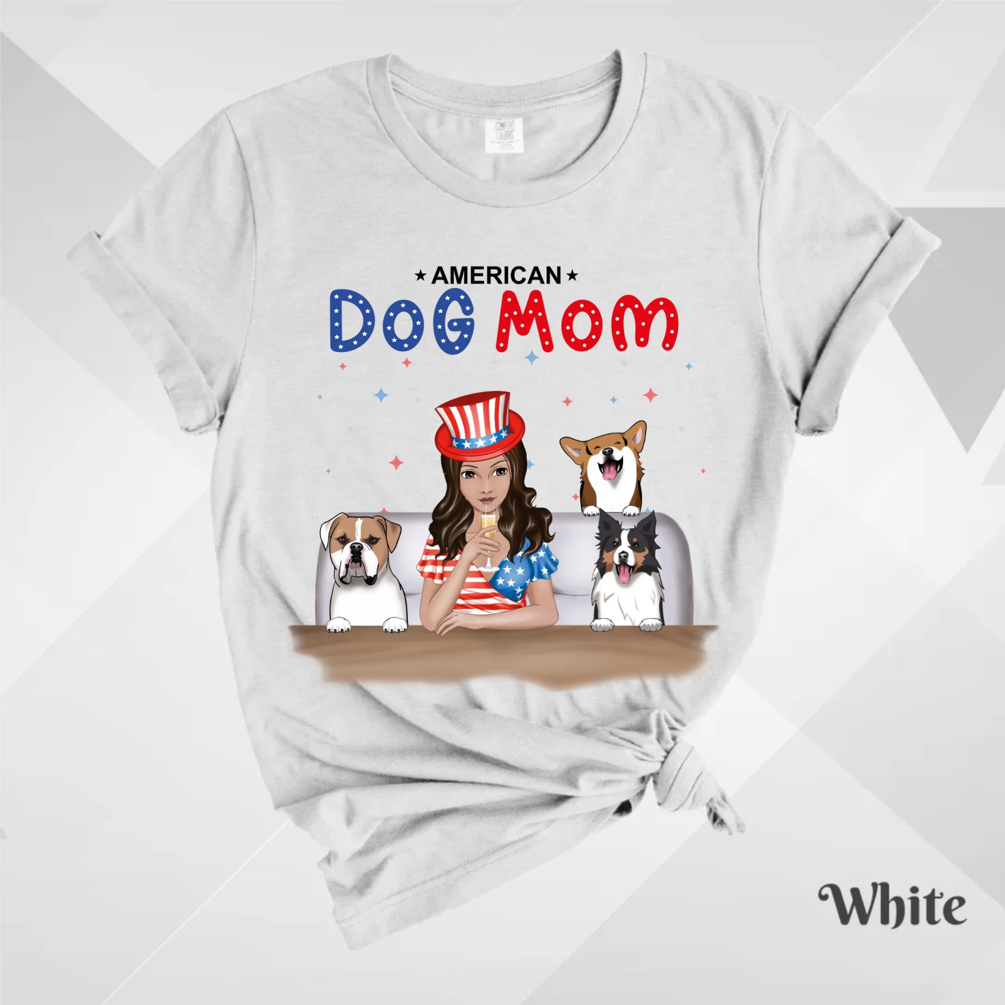 Custom T-Shirt, Comfort Colors® 1717 - American Dog Mom