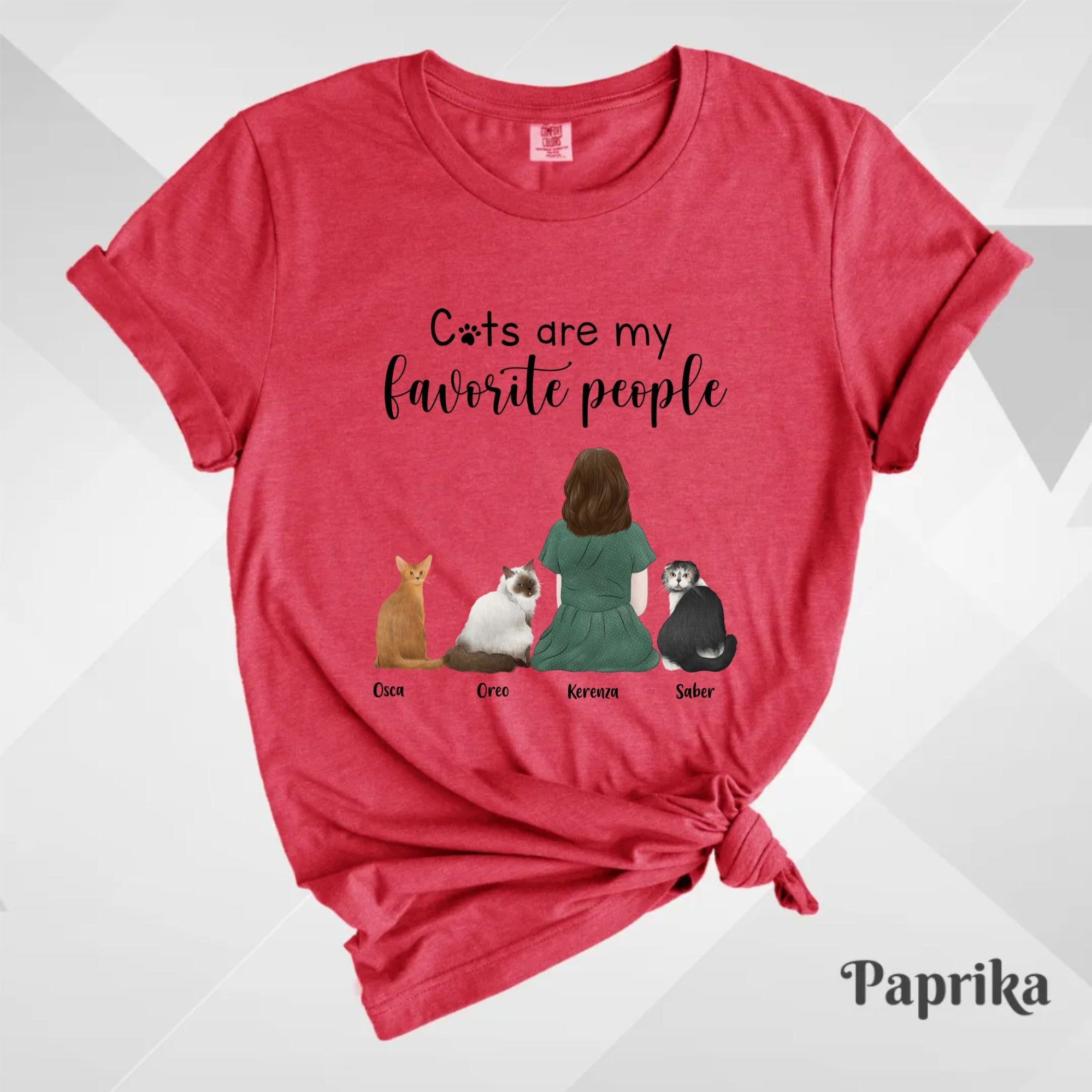 Custom T-Shirt, Comfort Colors® 1717 - Cats Are My Favorite People