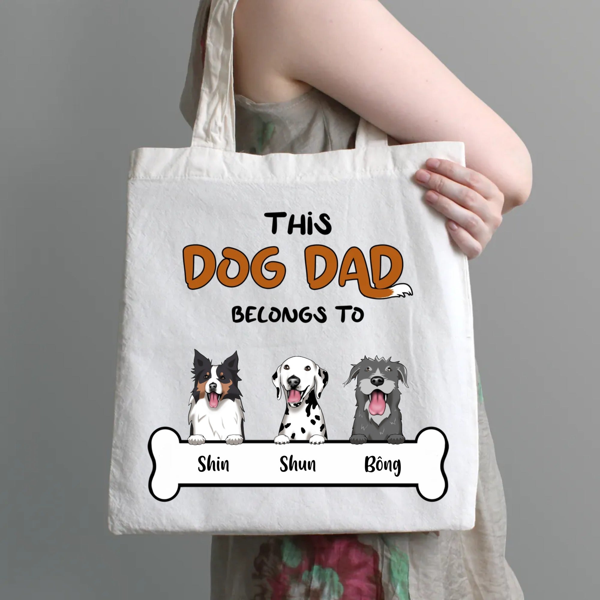 Eco Bag Custom Art - This dog dad/mom belongs to (Frontal)