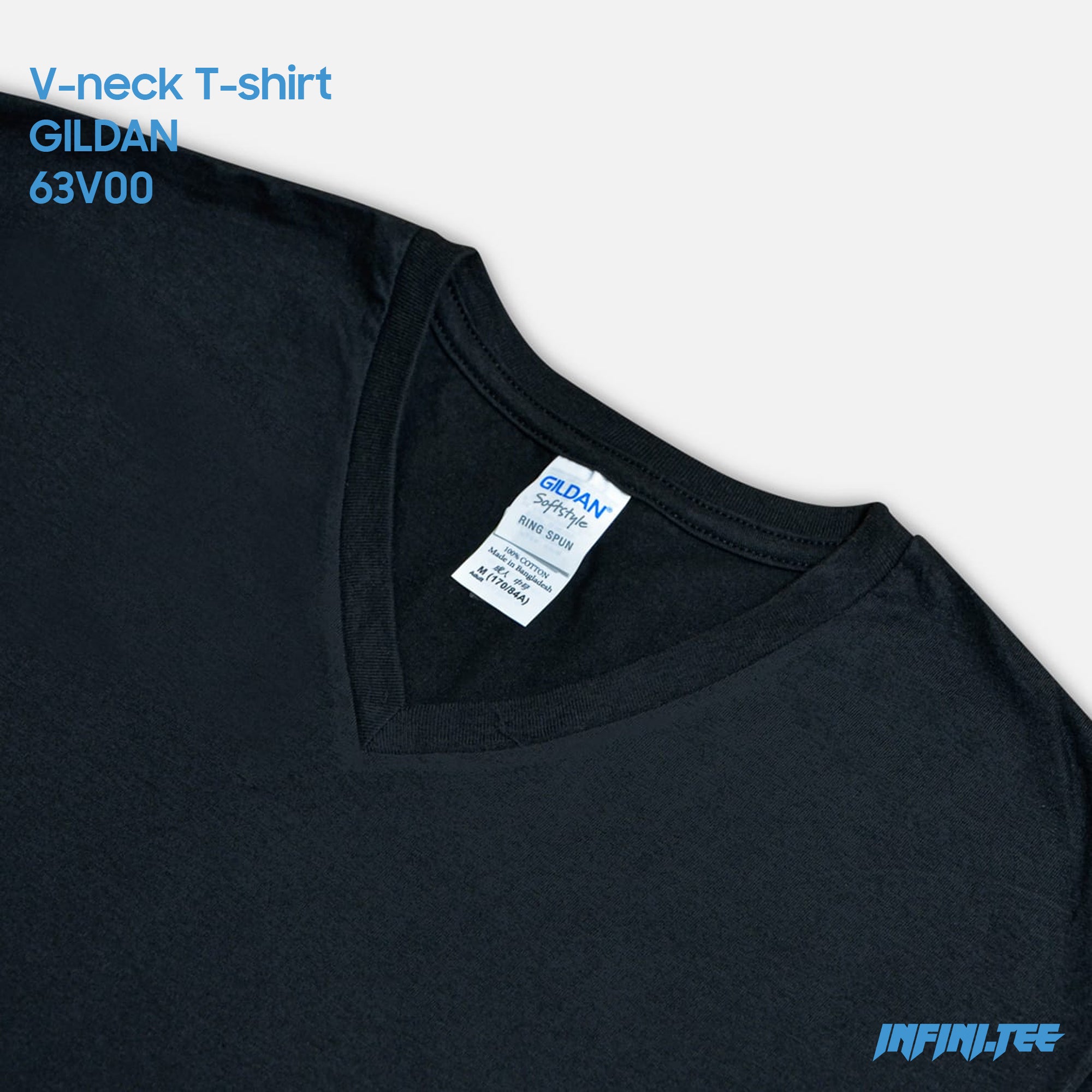 V-NECK T-shirt 63V00 GILDAN - BLACK