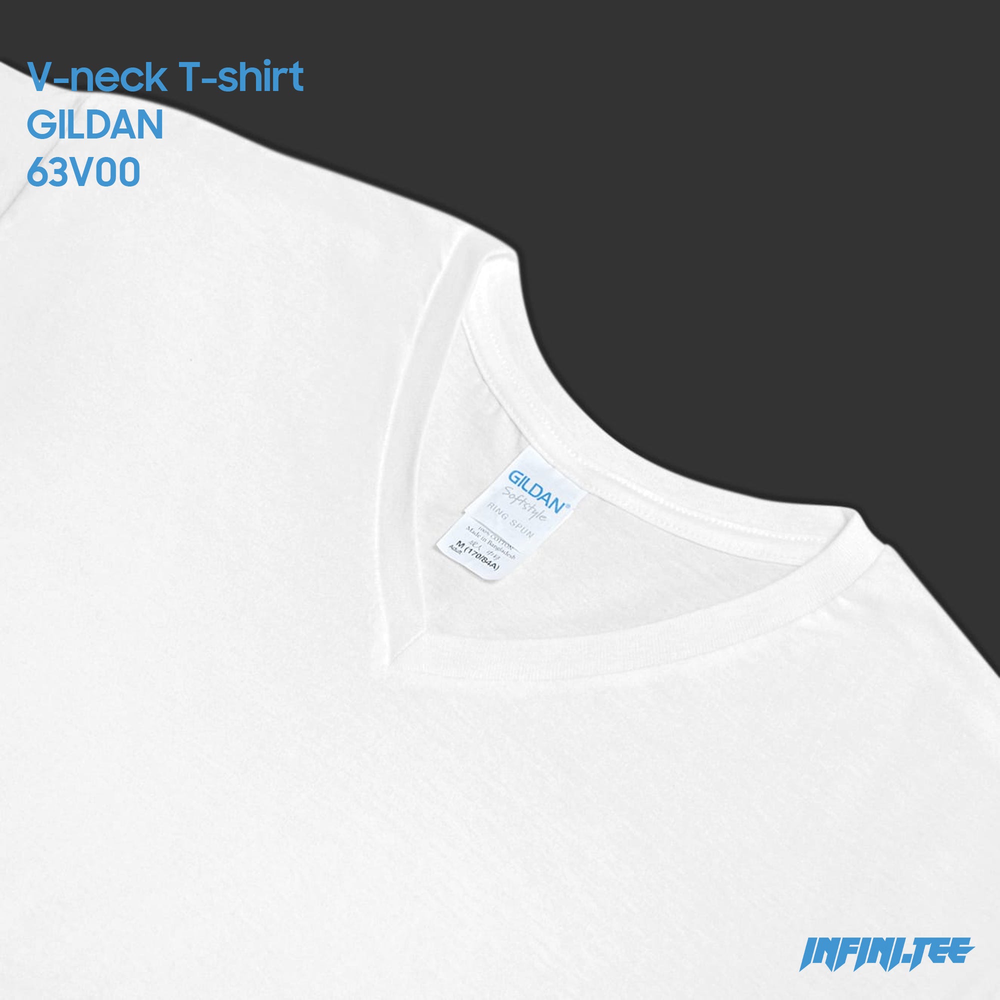 V-NECK T-shirt 63V00 GILDAN - WHITE
