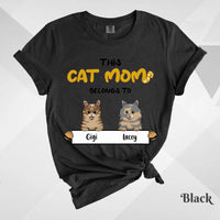 Custom T-Shirt, Comfort Colors® 1717 - This Cat Mom Belongs To...