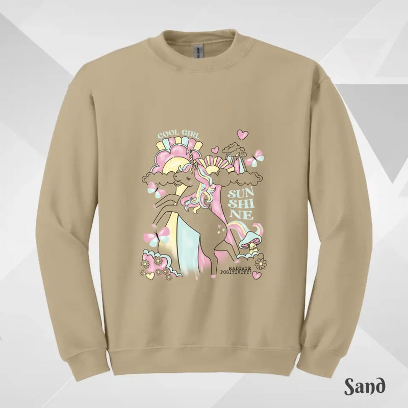 Unicorn Summer Rainbow Girl, Unisex Tee, Oversize