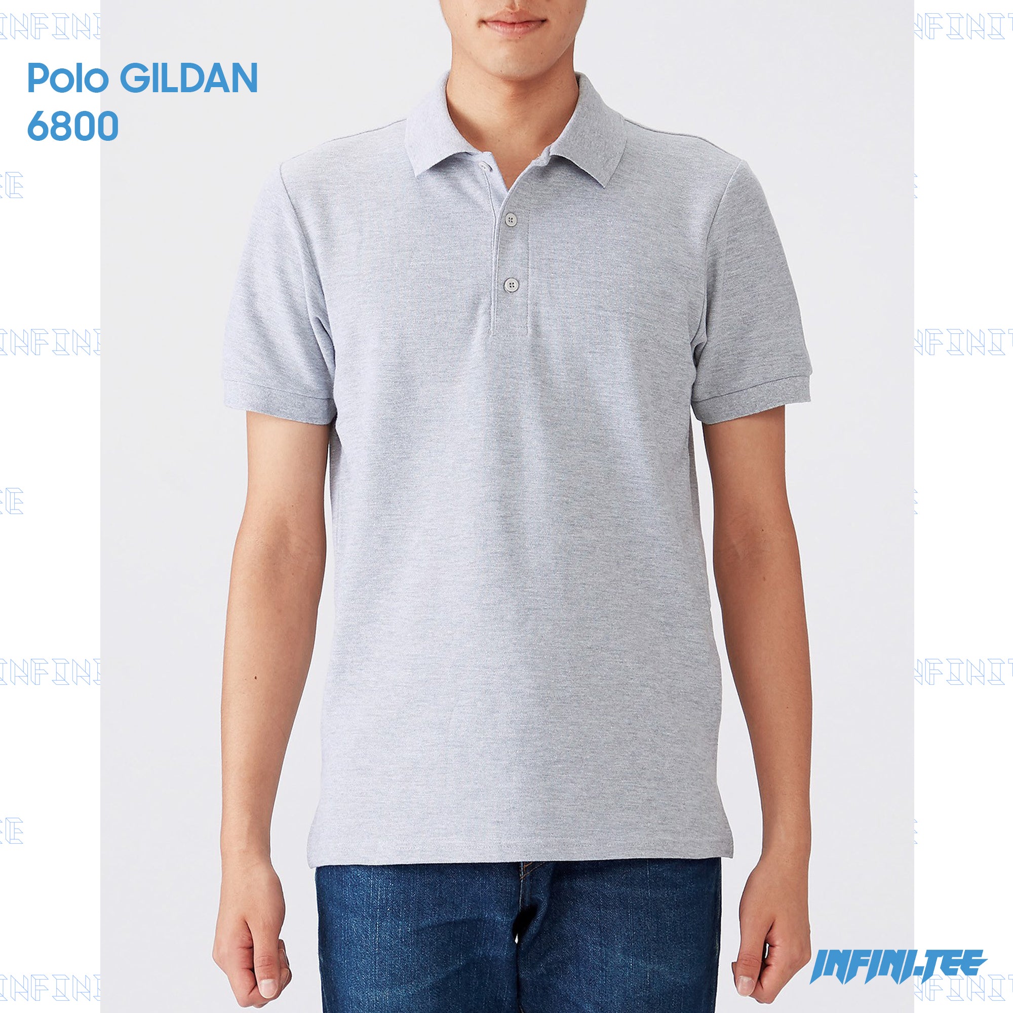 POLO 6800 GILDAN - SP GREY