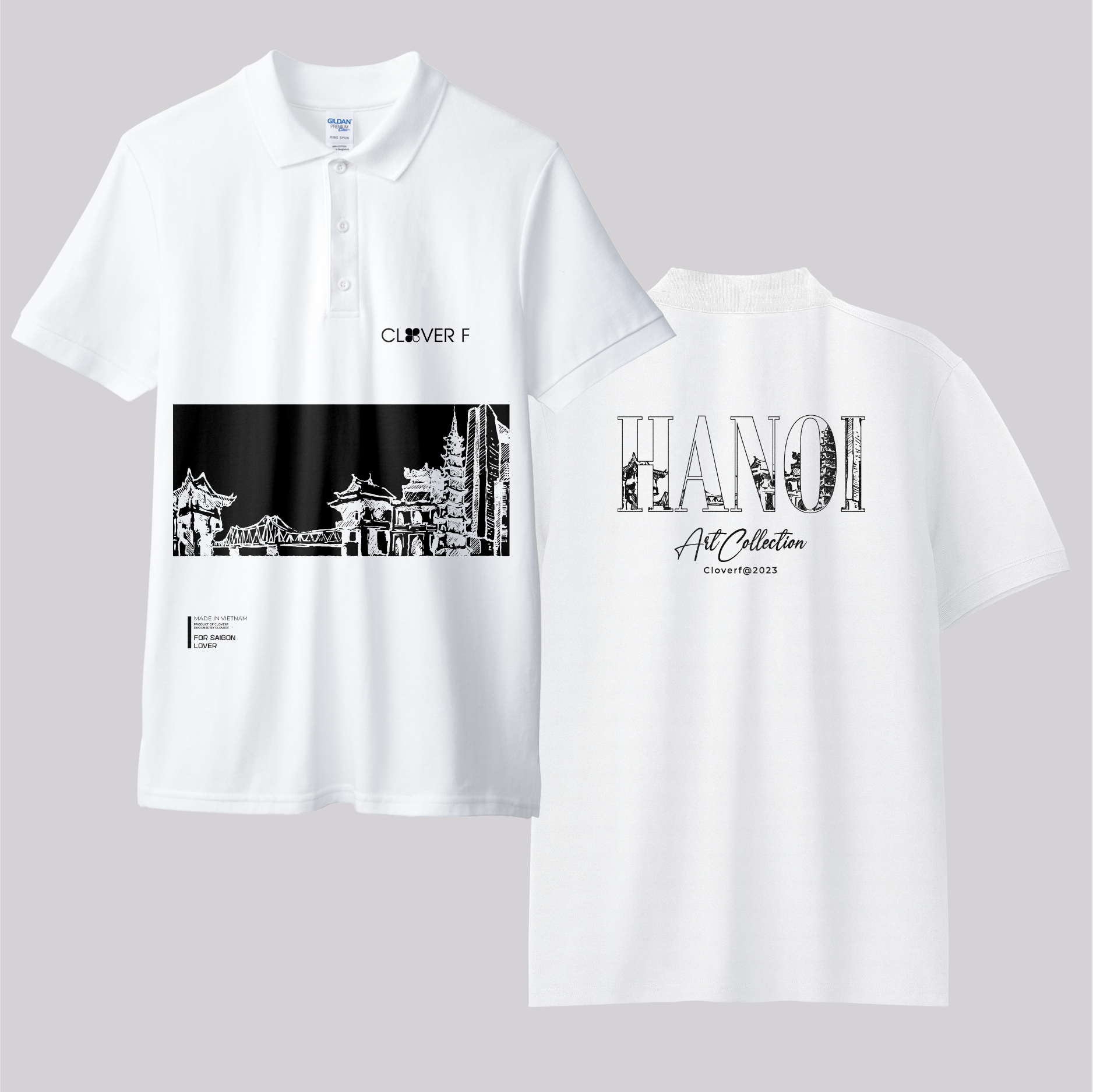 Áo Polo CloverF - HÀ NỘI - 100% cotton, in DTG