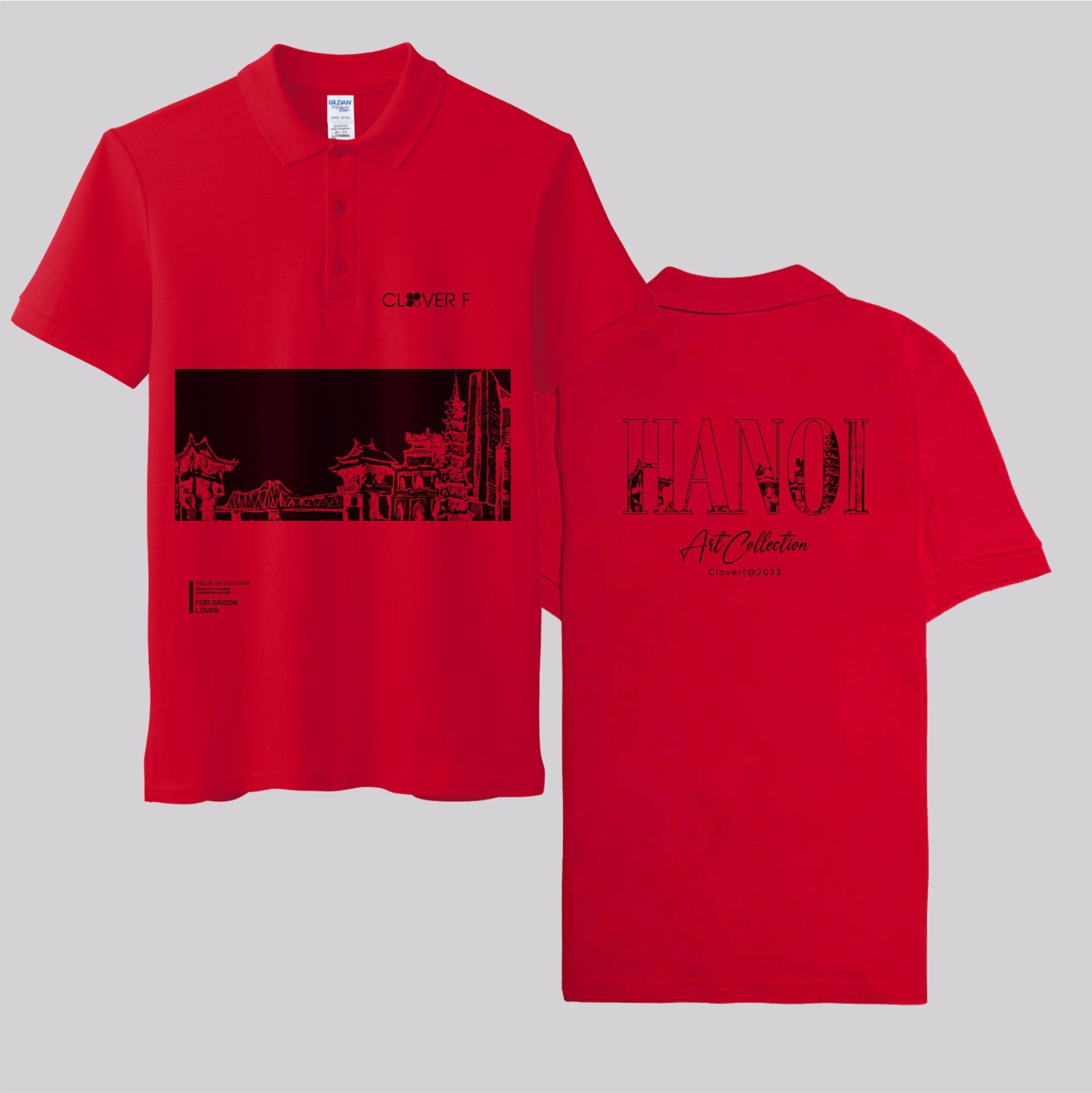 Áo Polo CloverF - HÀ NỘI - 100% cotton, in DTG