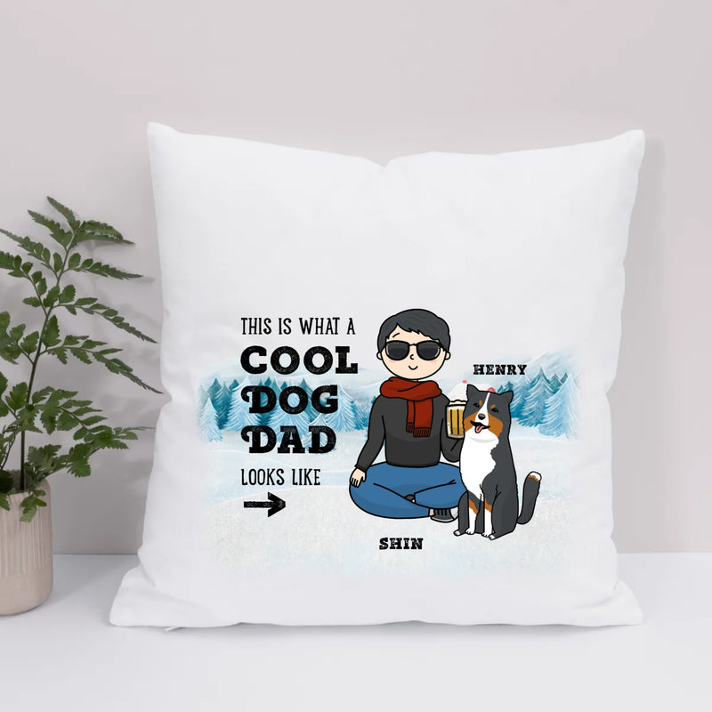 Eco Pillow Custom - This is what a cool dog dad looks like - Kawaii Style - Christmas