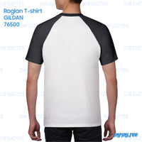 RAGLAN T-shirt 76500 GILDAN - WHITE/BLACK