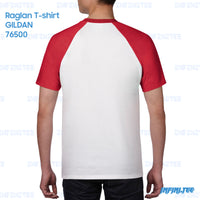 RAGLAN T-shirt 76500 GILDAN - WHITE/RED