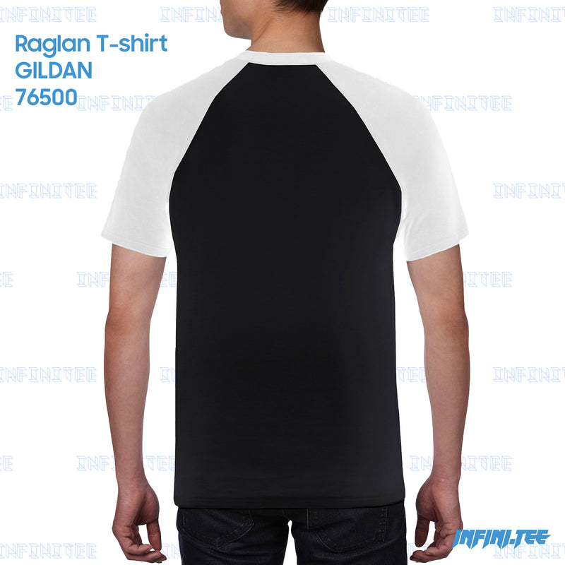 RAGLAN T-shirt 76500 GILDAN - BLACK/WHITE
