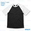 RAGLAN T-shirt 76500 GILDAN - BLACK/WHITE