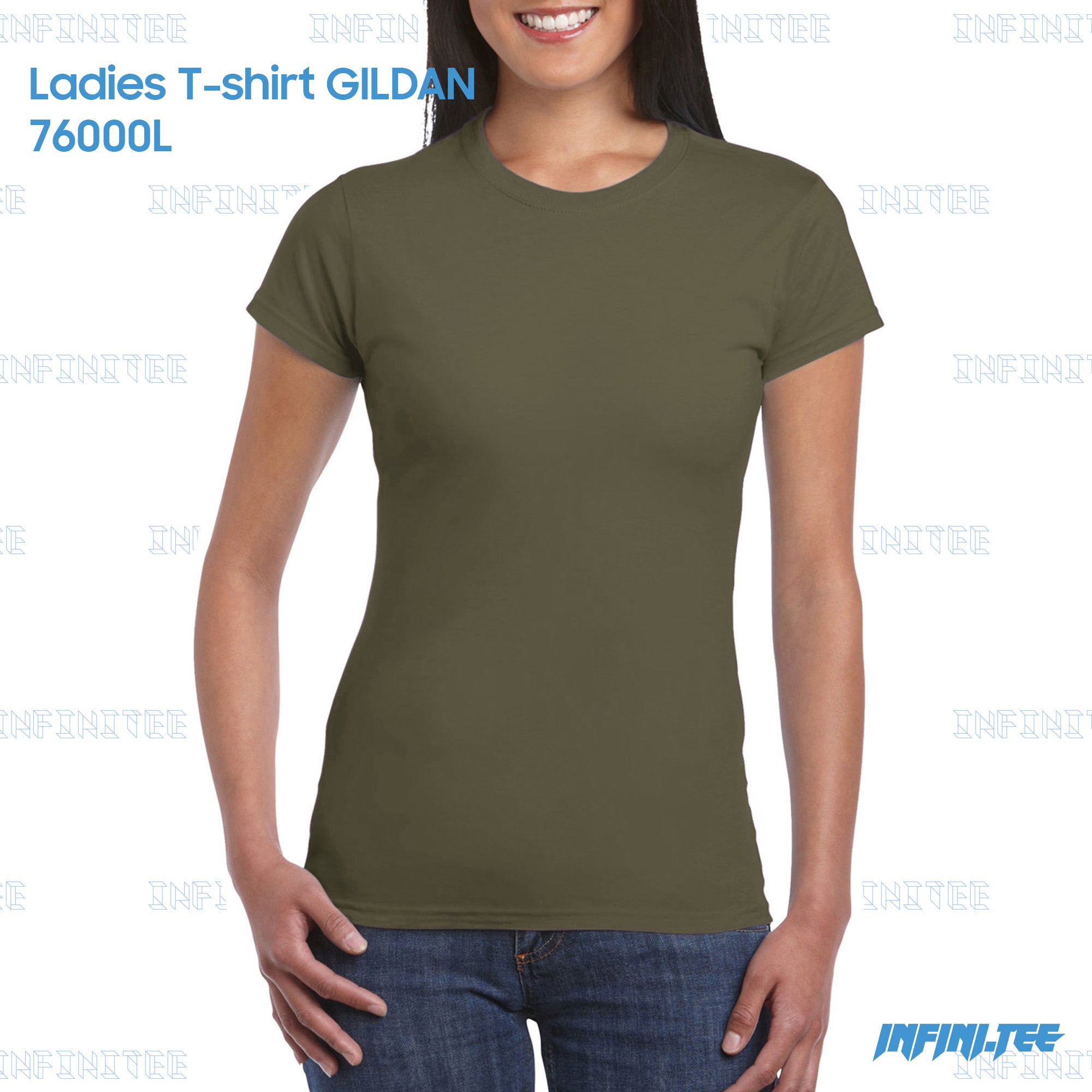 Ladies T-shirt 76000L GILDAN - MILITARY GREEN