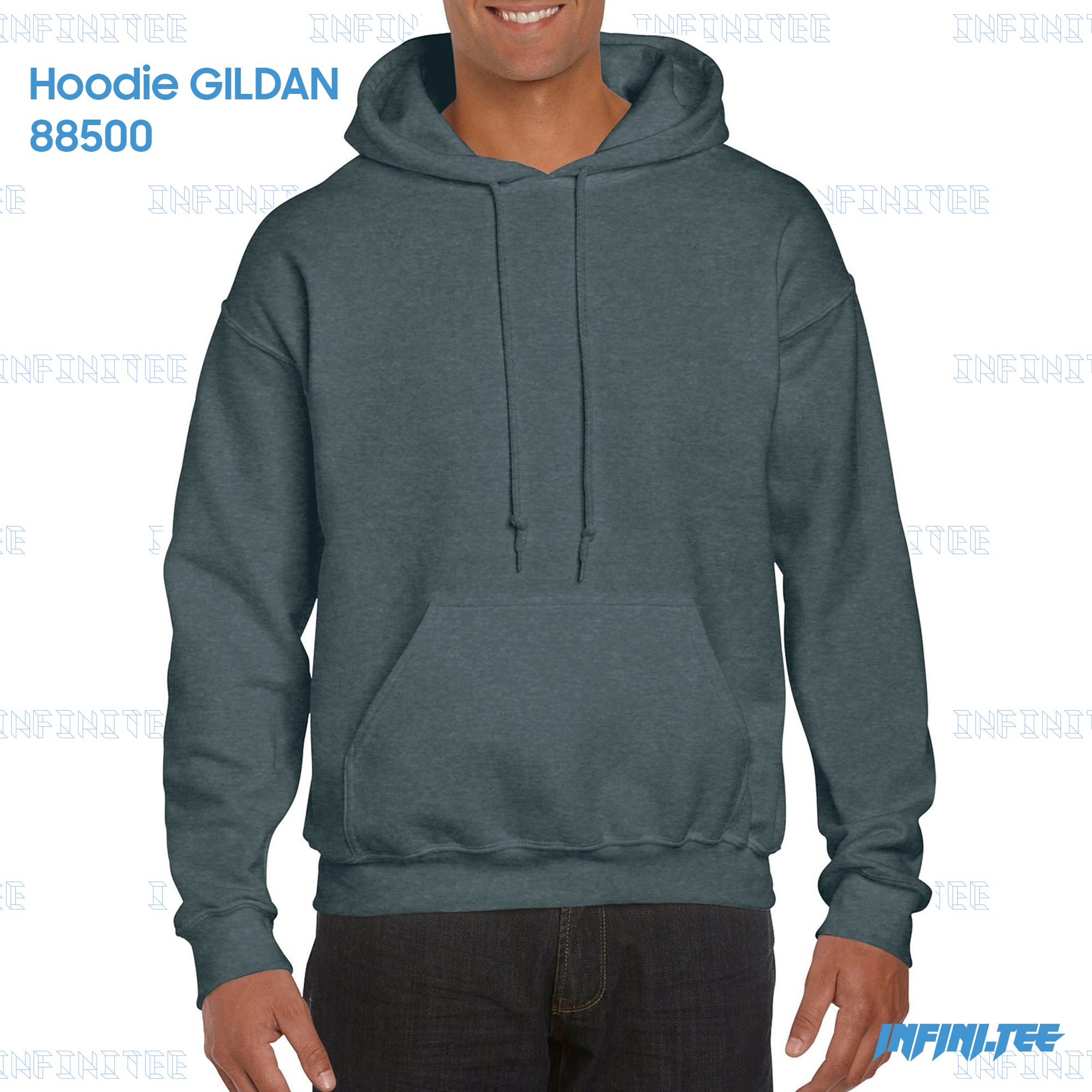 HOODIE 88500 GILDAN - DARK HEATHER