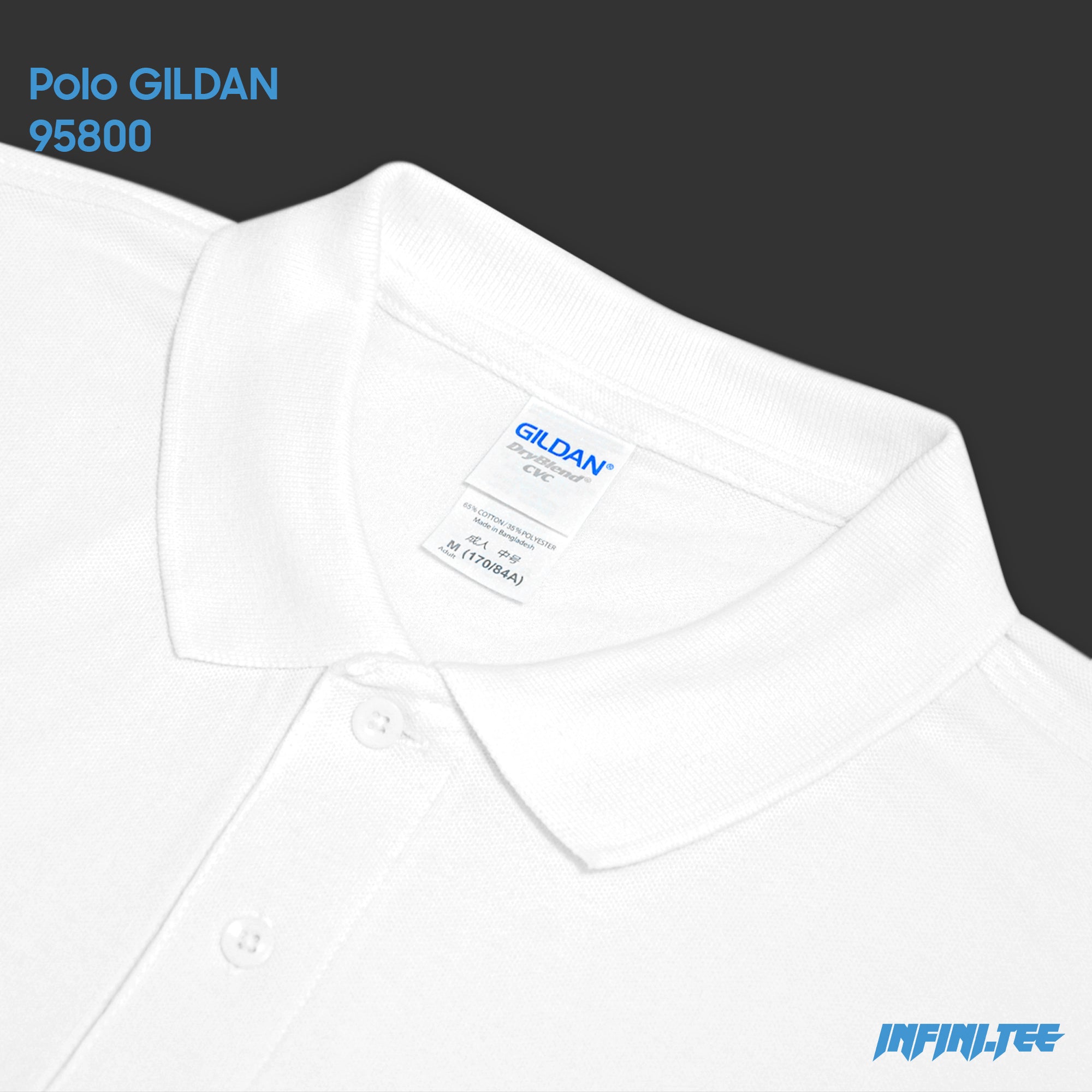 POLO 95800 GILDAN - WHITE