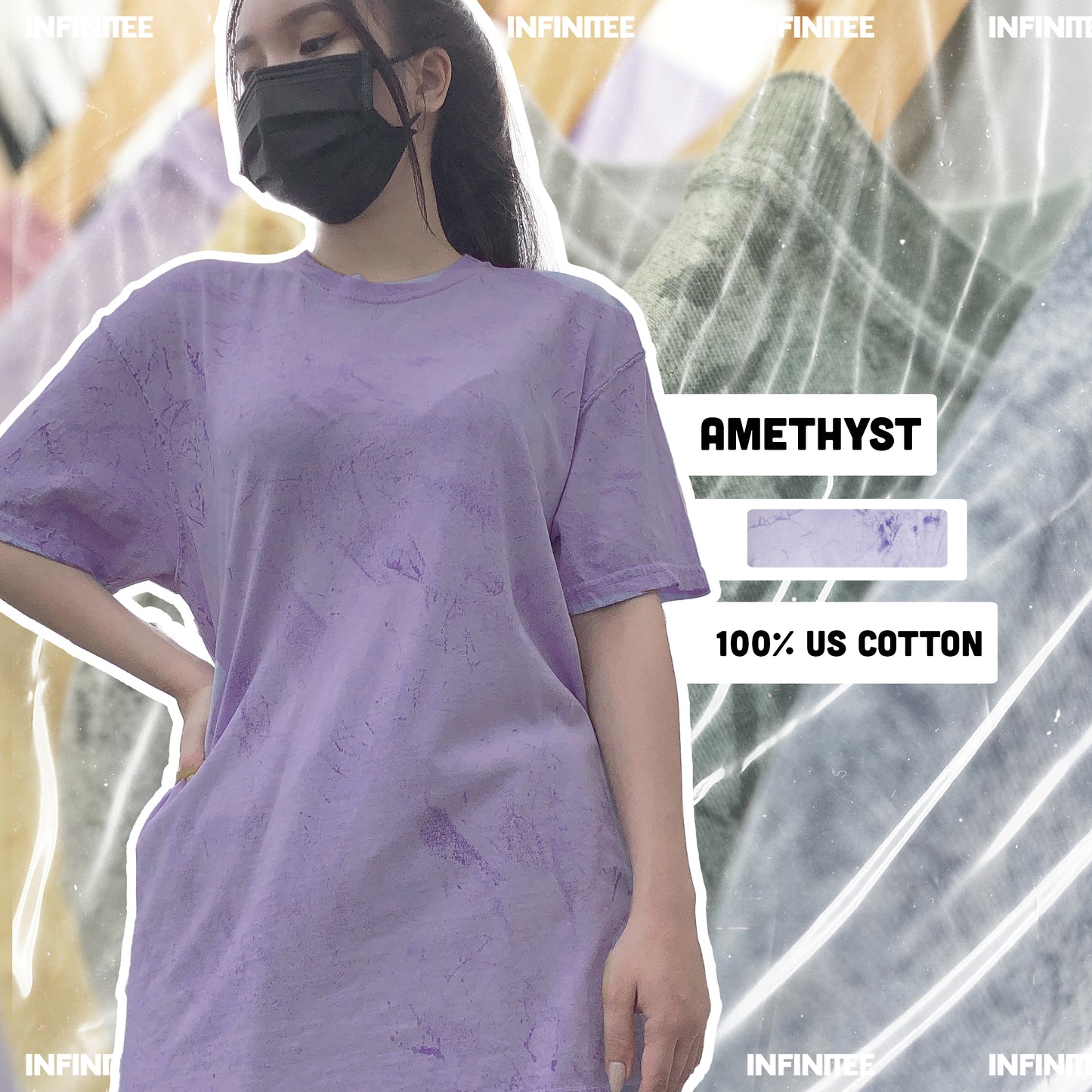 Áo loang Tie-dye 100% US Cotton - AMETHYST