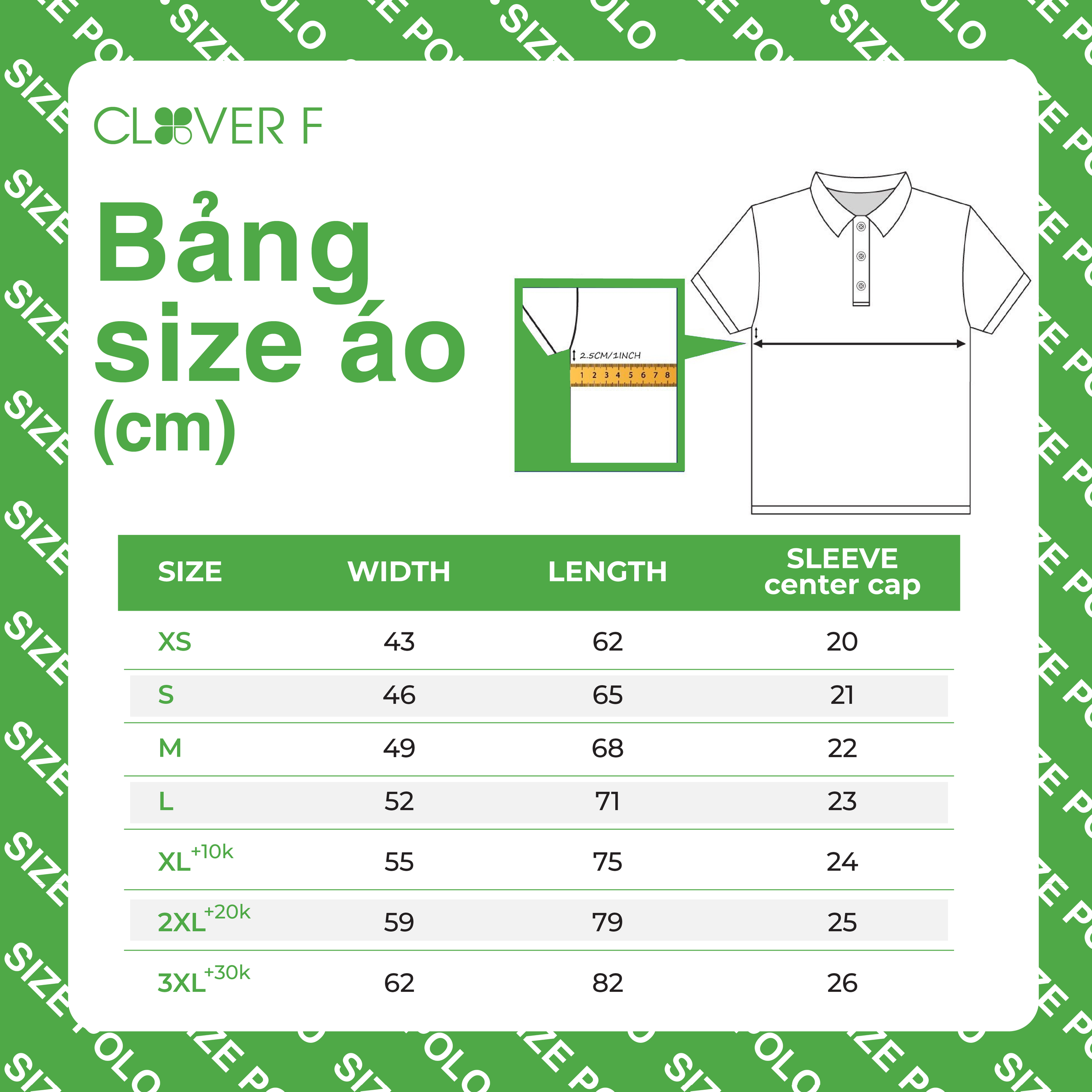 Áo Polo CloverF - HÀ NỘI - 100% cotton, in DTG