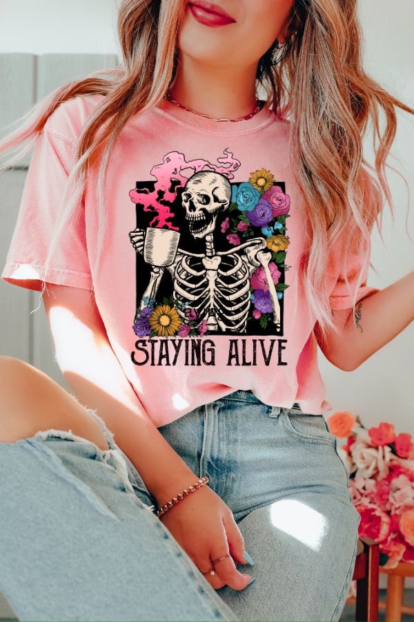 Skull Vintage Tshirt, Comfort Colors® 1717, Oversized Tee