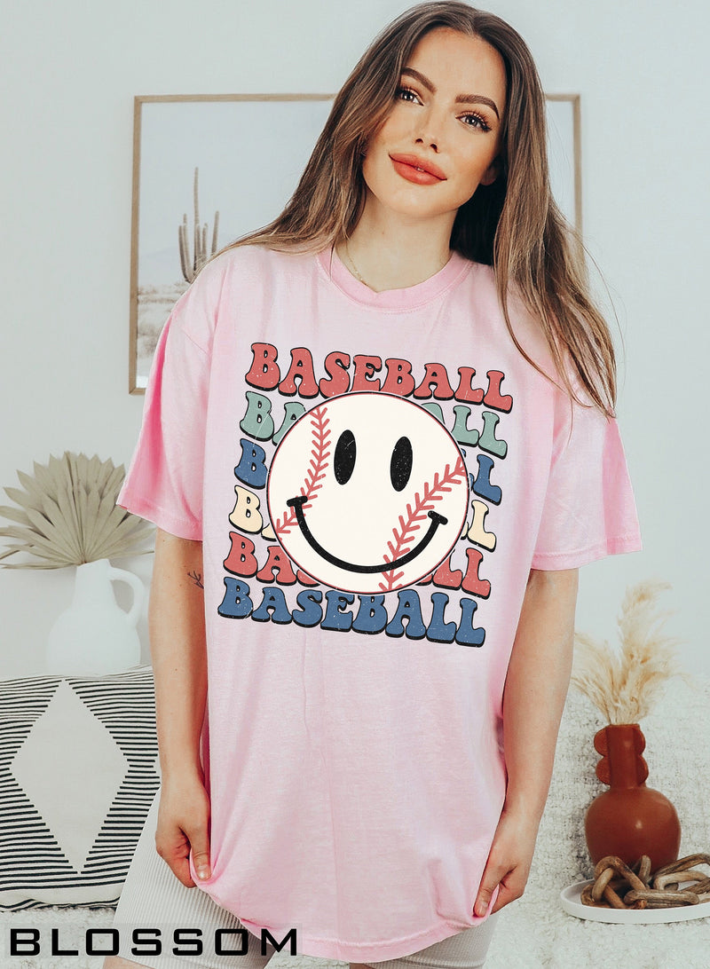 Retro Baseball Shirt, Comfort Colors® 1717, Oversized Tee