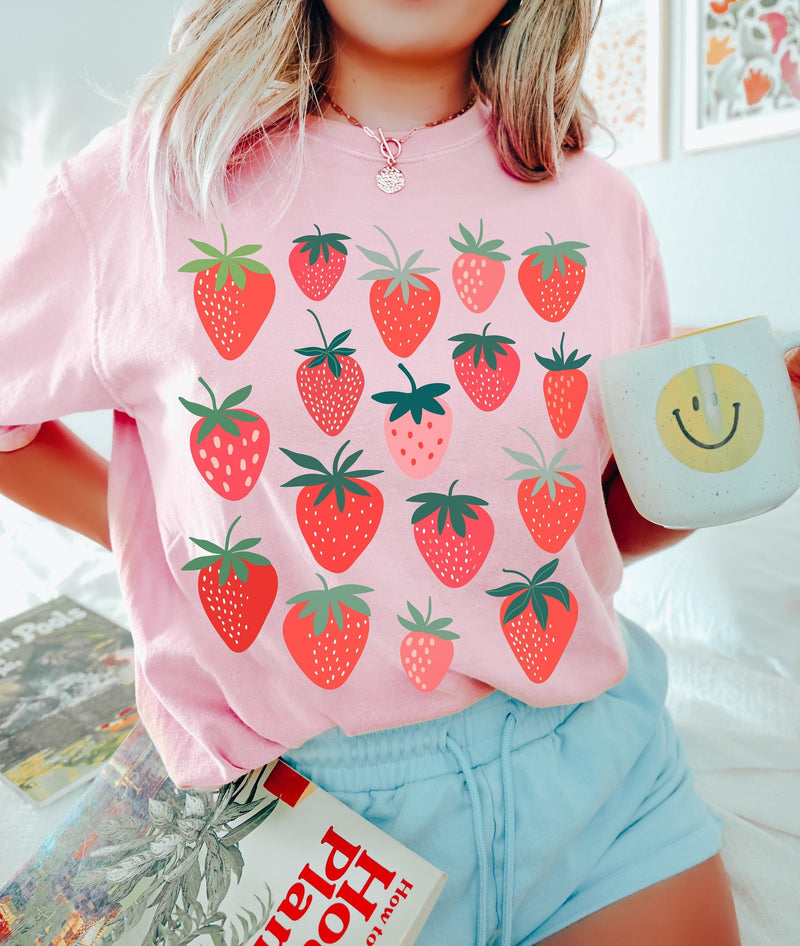 Strawberry Shirt, Comfort Colors® 1717, Oversized Tee
