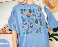 Scandinavian botanical flowers shirt, Comfort Colors® 1717, Oversized Tee