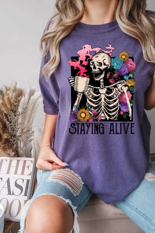 Skull Vintage Tshirt, Comfort Colors® 1717, Oversized Tee