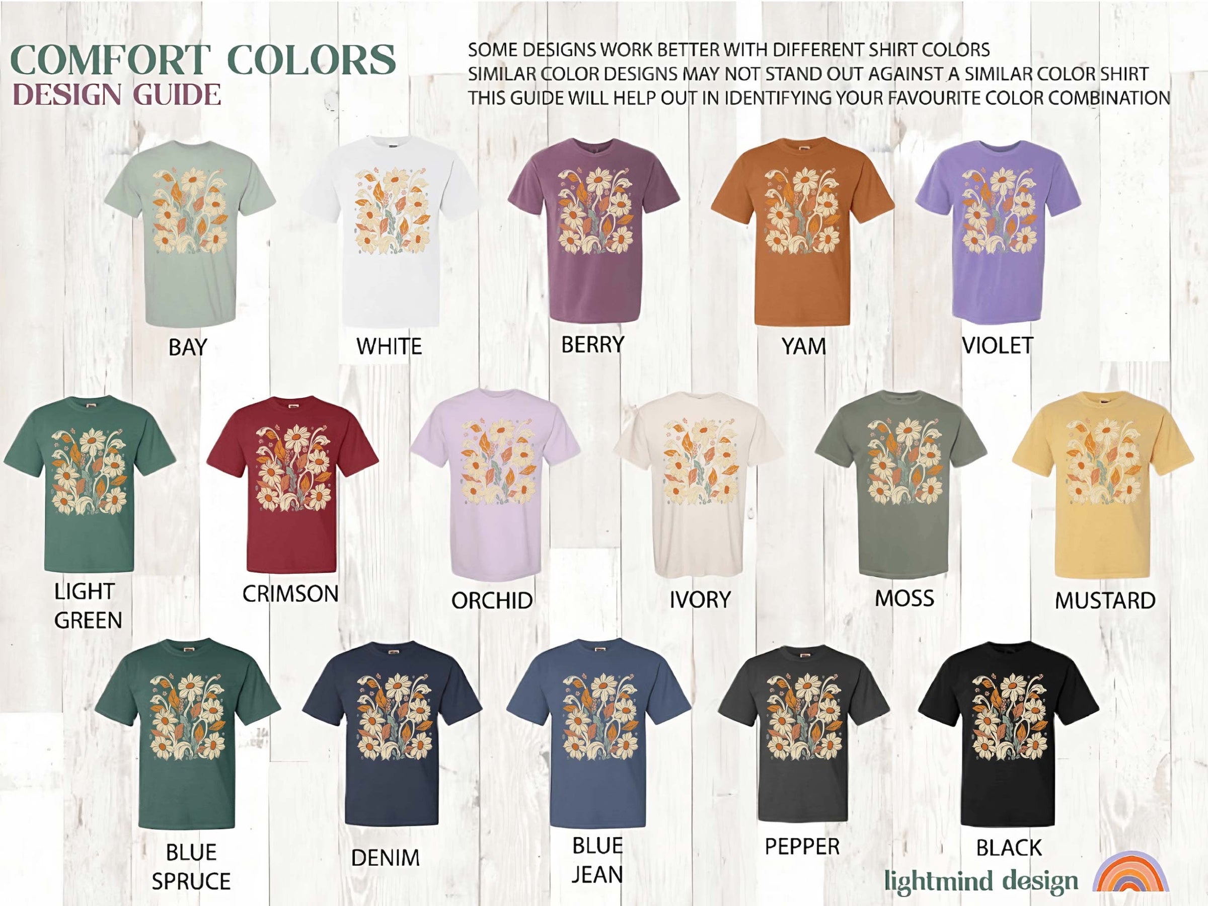 Flowers Tshirt Boho, Comfort Colors® 1717, Oversized Tee