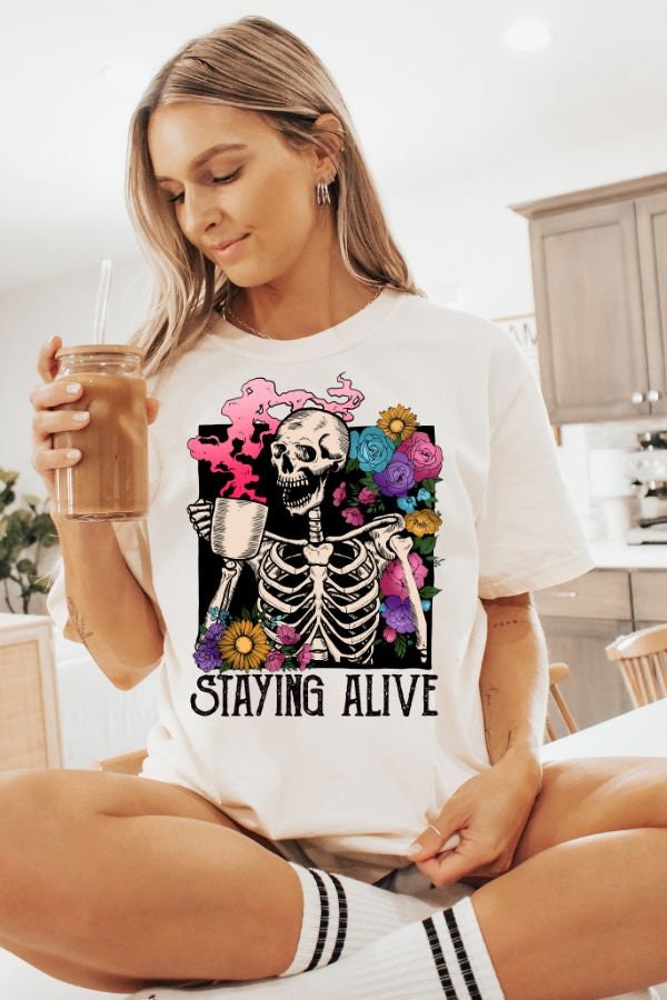 Skull Vintage Tshirt, Comfort Colors® 1717, Oversized Tee