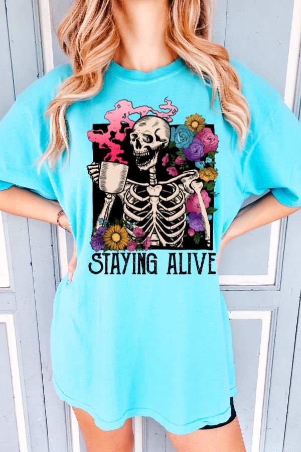 Skull Vintage Tshirt, Comfort Colors® 1717, Oversized Tee