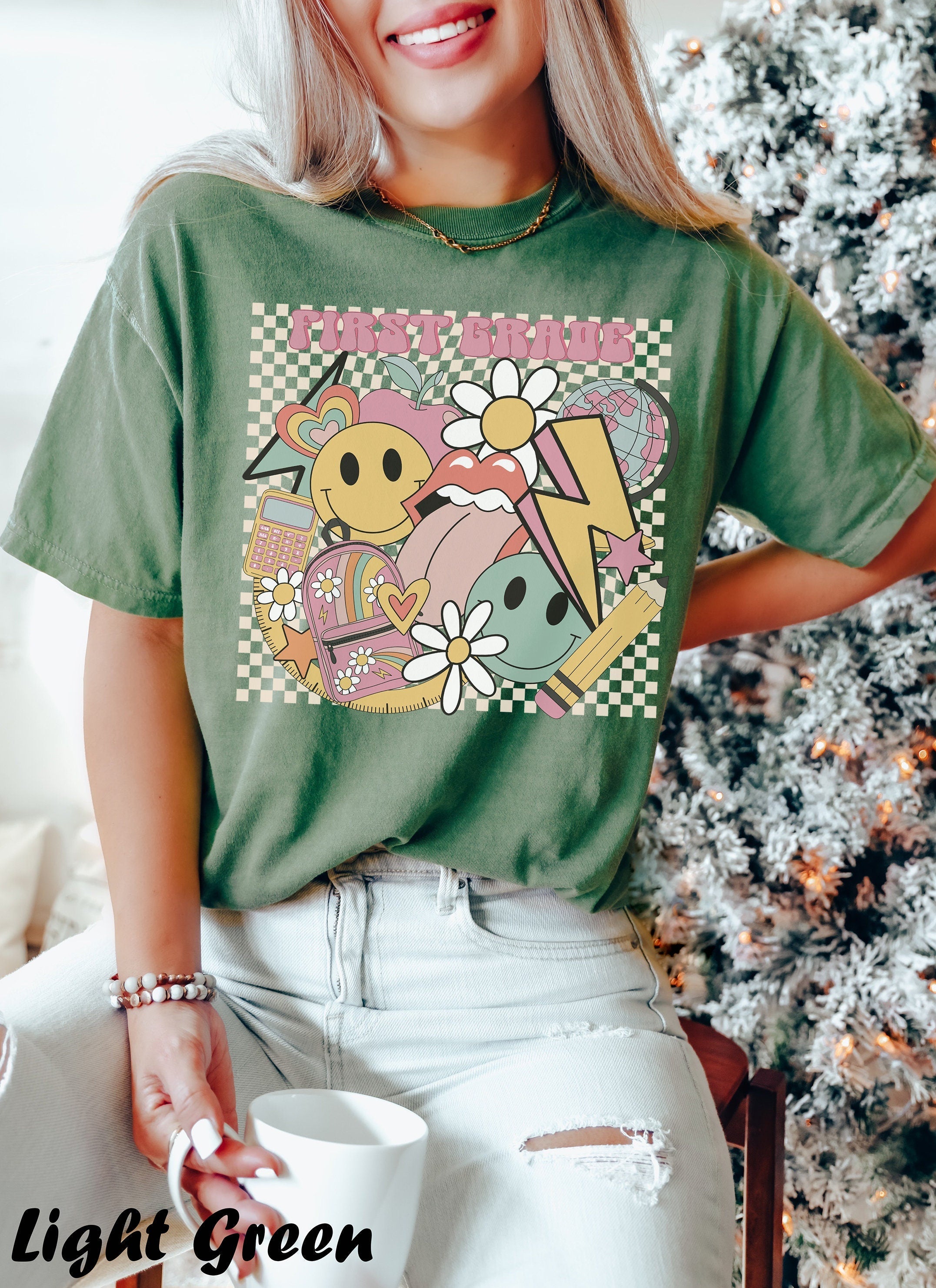 First Grade Teacher Shirt, Comfort Colors® 1717, Oversized Tee