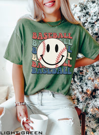 Retro Baseball Shirt, Comfort Colors® 1717, Oversized Tee