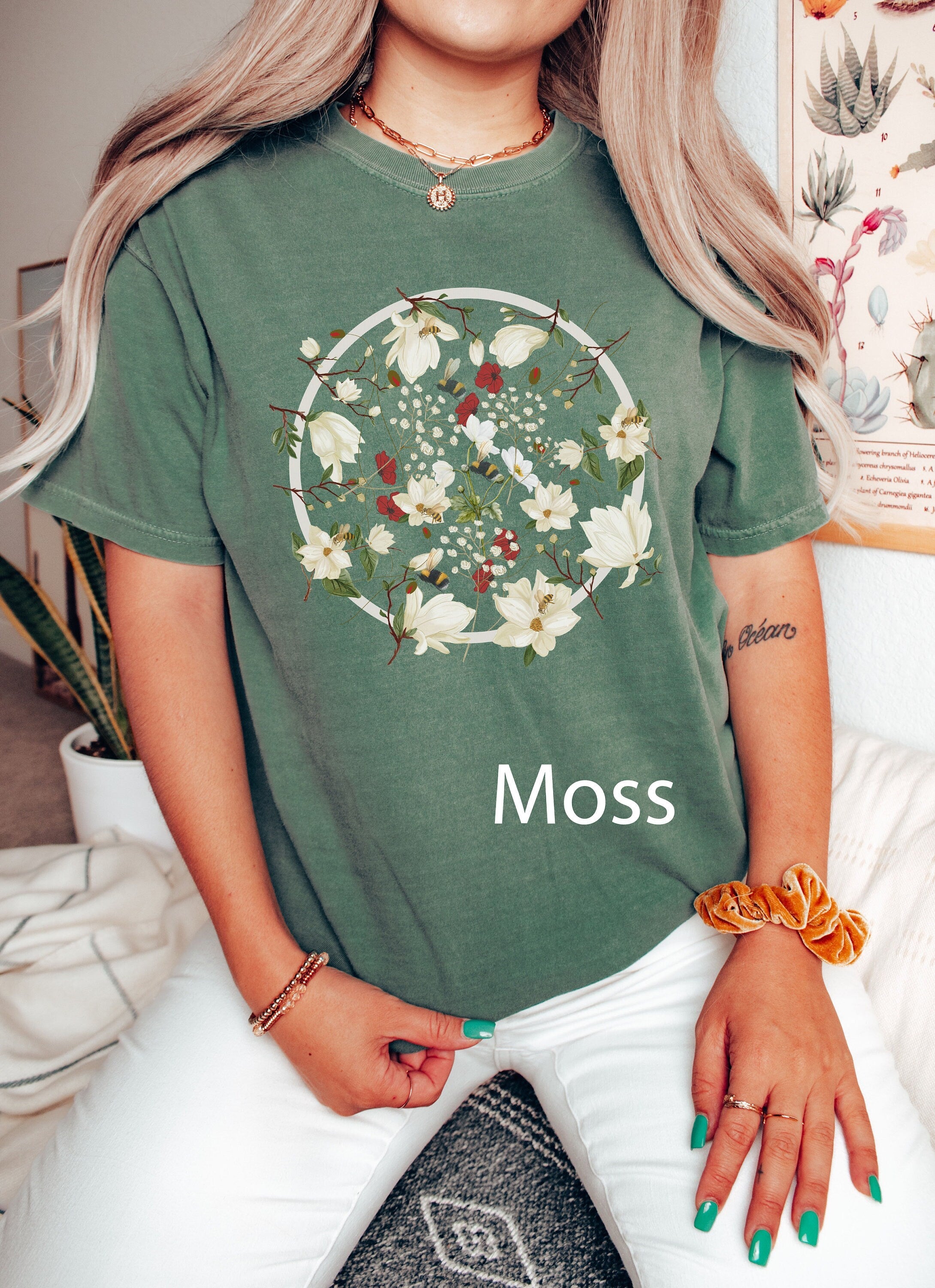 Floral Top, Comfort Colors® 1717, Oversized Tee