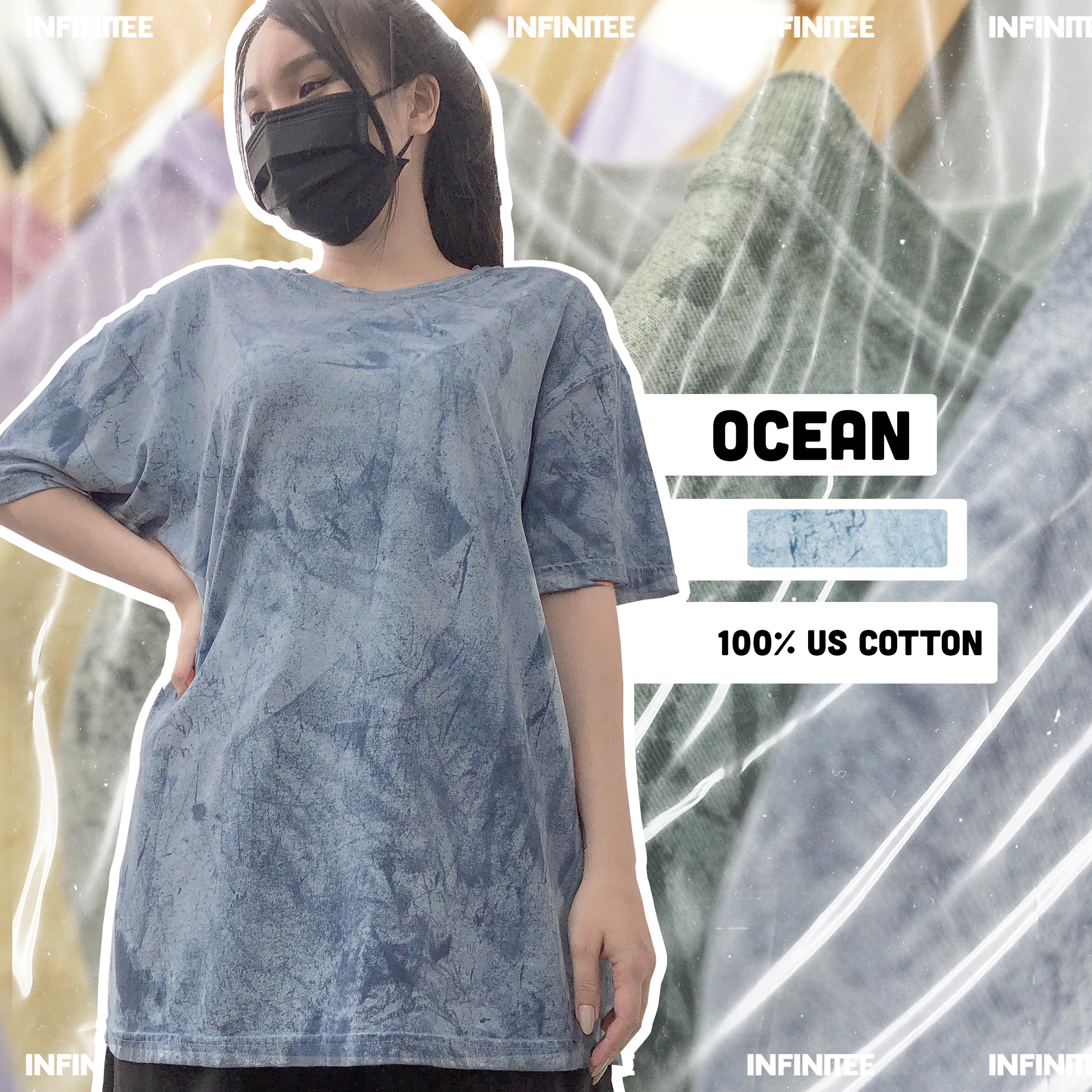 Áo loang Tie-dye 100% US Cotton - OCEAN