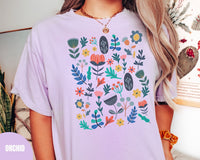 Scandinavian botanical flowers shirt, Comfort Colors® 1717, Oversized Tee